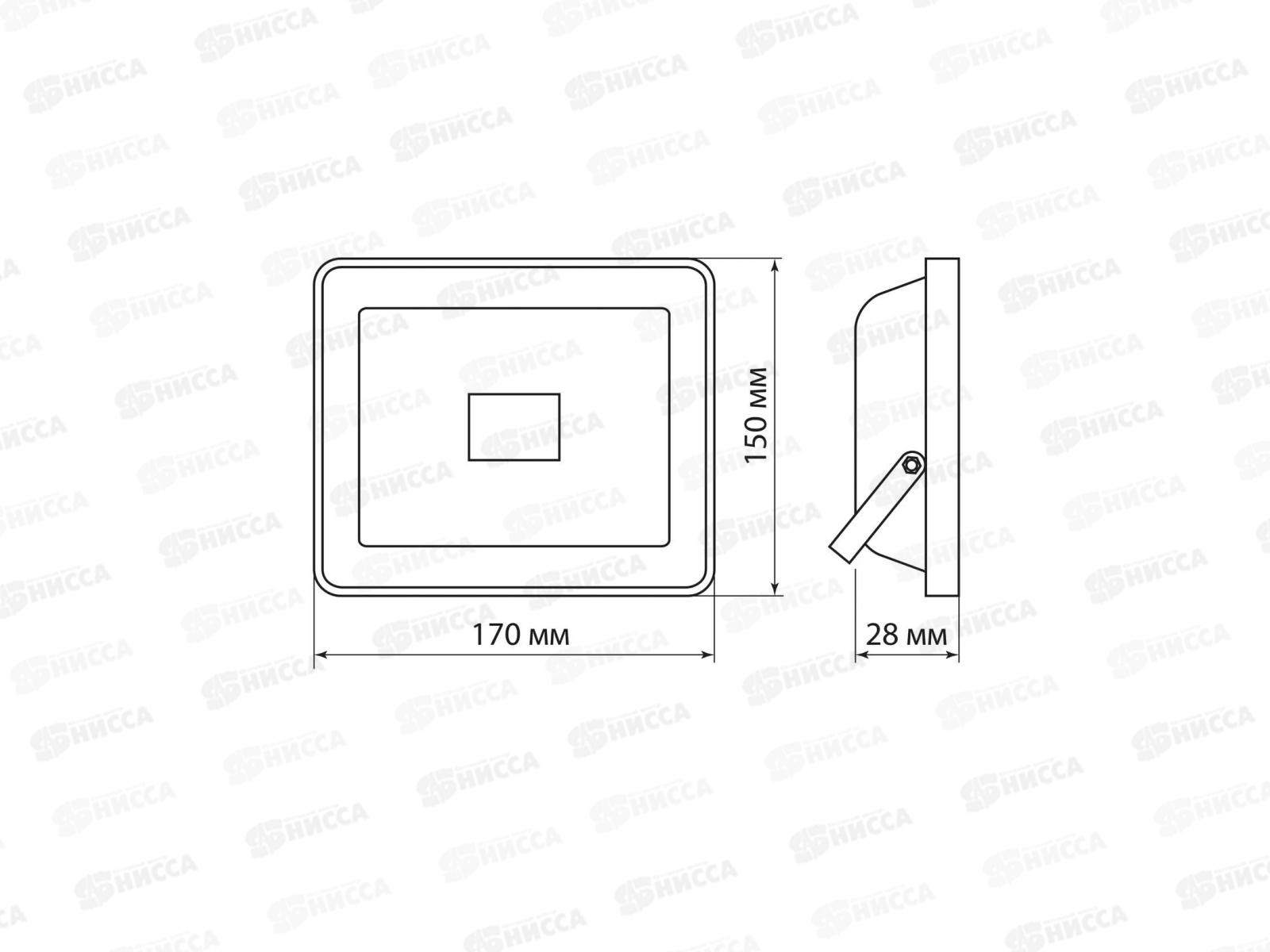 Прожектор светод. TDM СДО-04-050Н-Ф 50Вт, 6500К, с фотореле, IP65 0234 *24