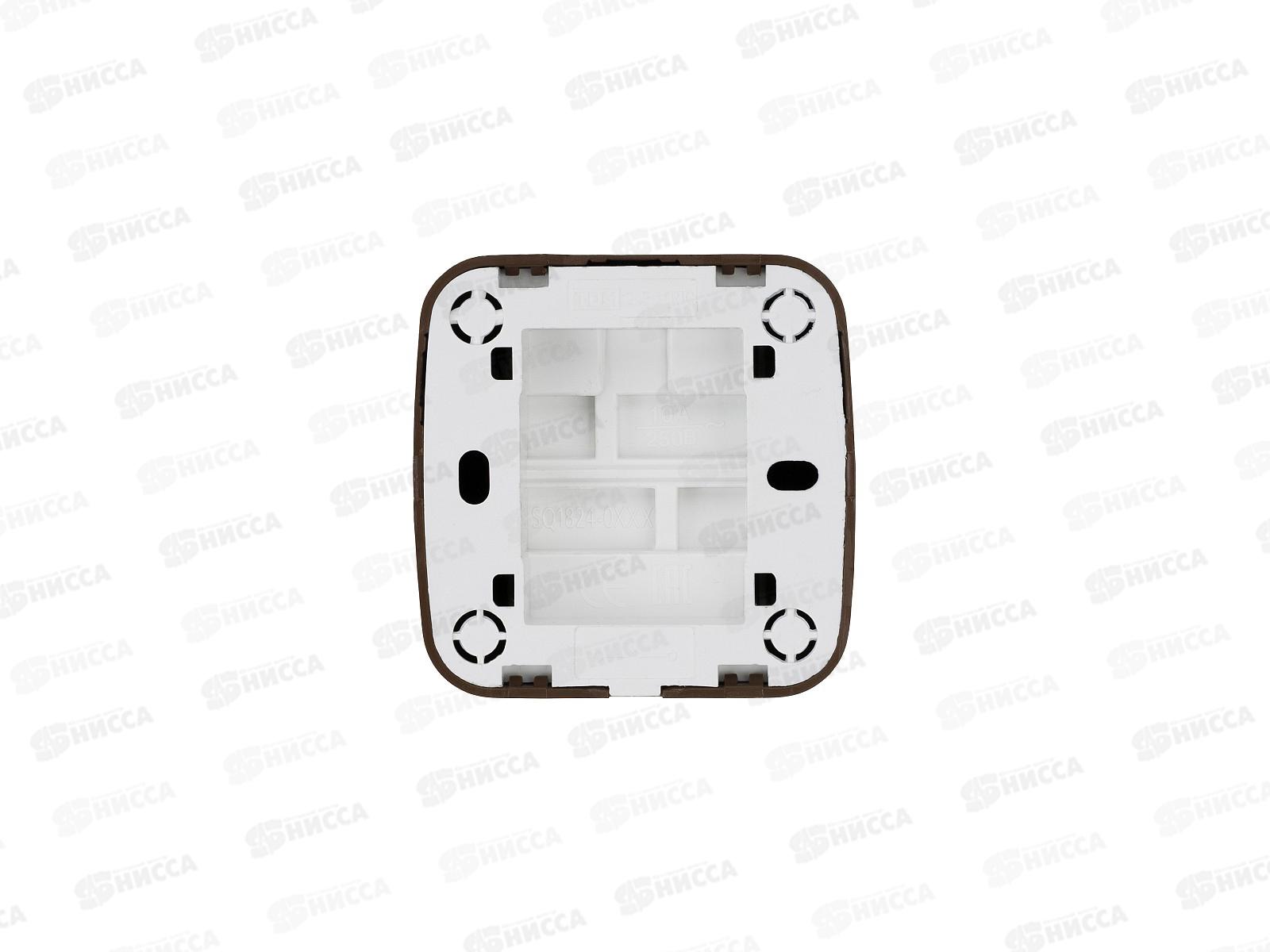 Выключатель 1-клавиша открытой установки IP20 10А, венге &quotДача&quot Народная, 0041 *10/100