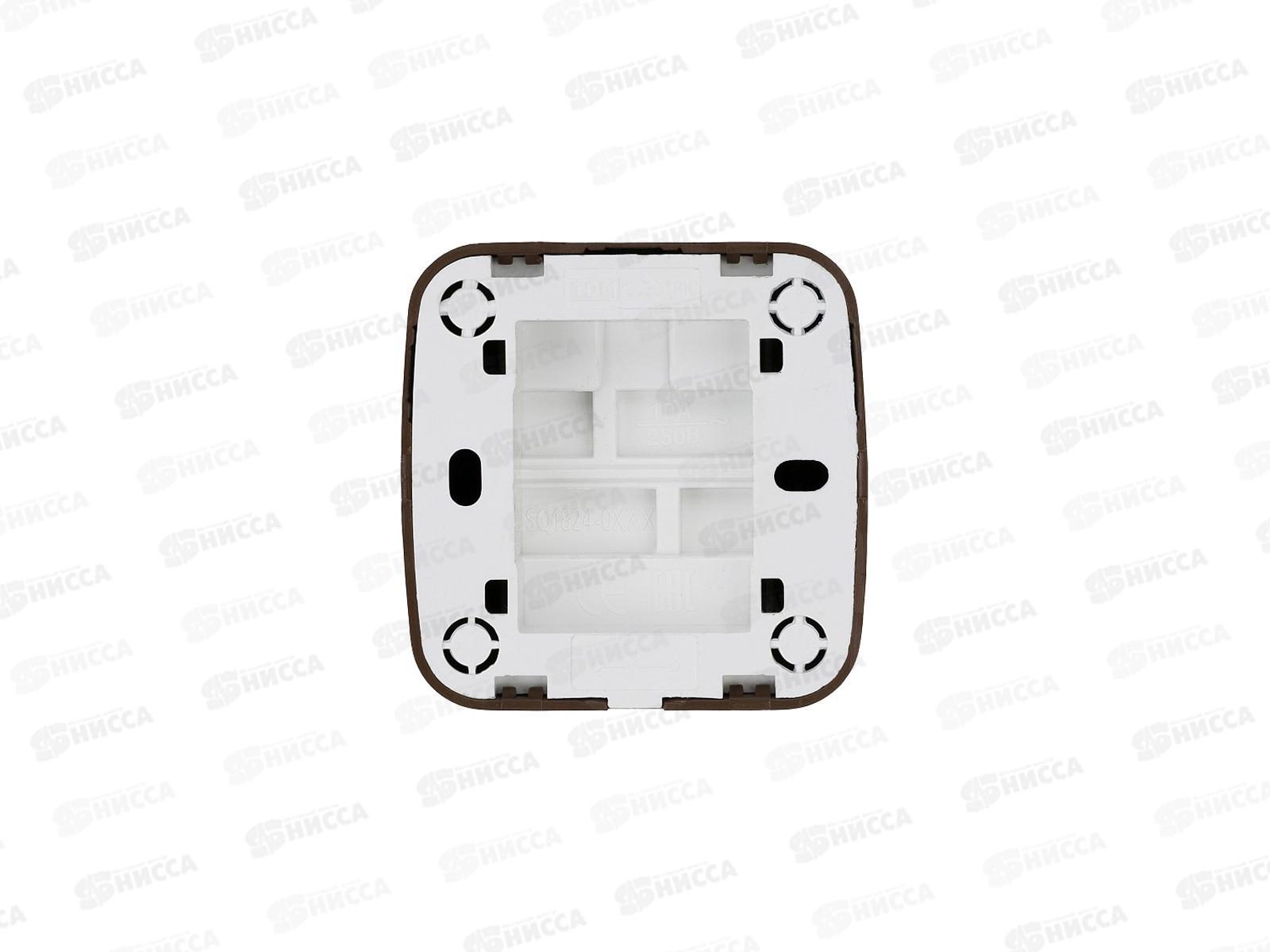 Выключатель 1-клавиша открытой установки с подсветкой IP20 10А, венге &quotДача&quot Народная, 0045 *10/100