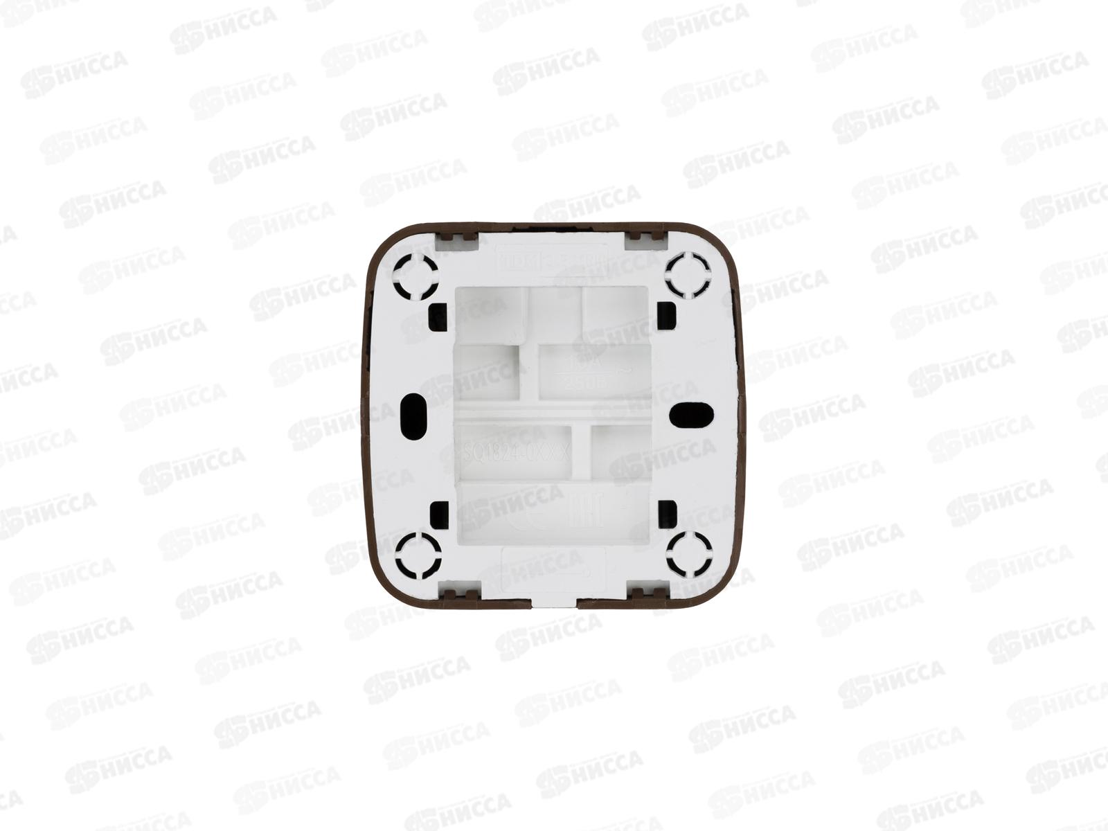 Выключатель 2-клавиши открытой установки IP20 10А, венге &quotДача&quot Народная, 0042 *10/100