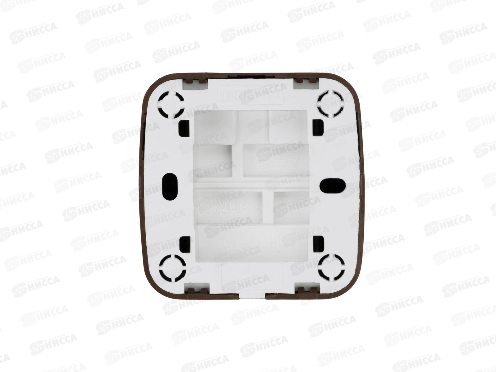 Выключатель 2-клавиши открытой установки с подсветкой IP20 10А, венге &quotДача&quot Народная, 0044 *10/100