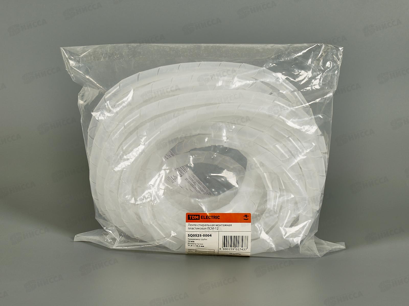 Лента спиральная монтажная пластиковая ЛСМ-12 (10м) TDM, 0004 *60