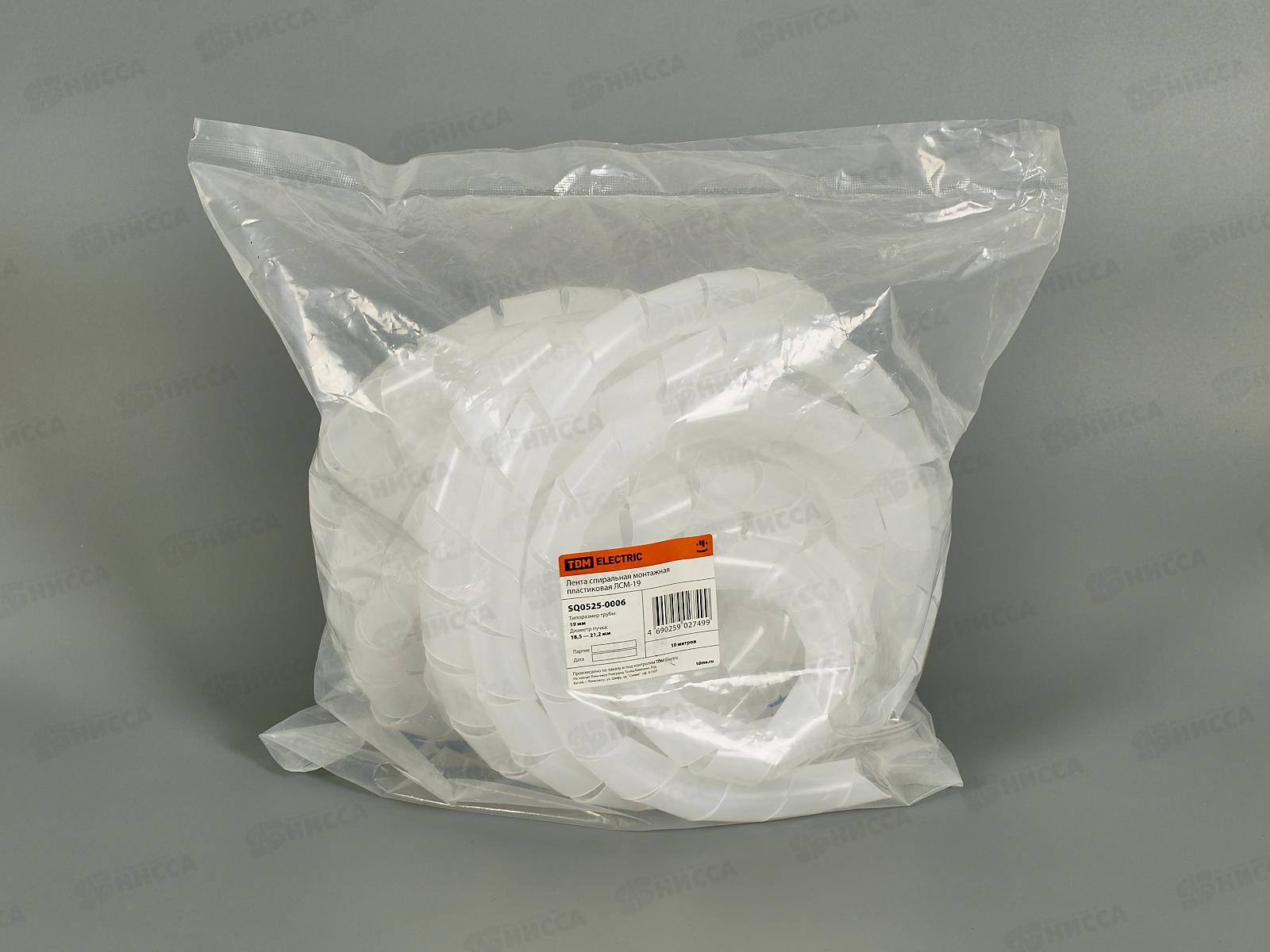 Лента спиральная монтажная пластиковая ЛСМ-19 (10м) TDM, 0006 *30