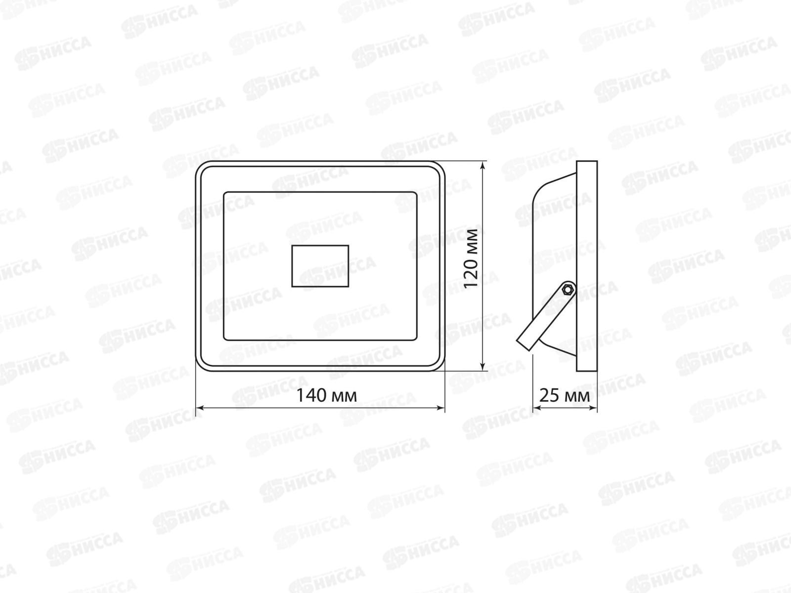 Прожектор светодиодный СДО-04-030Н-З (зелёный свет) 30 Вт, IP65, черный *80