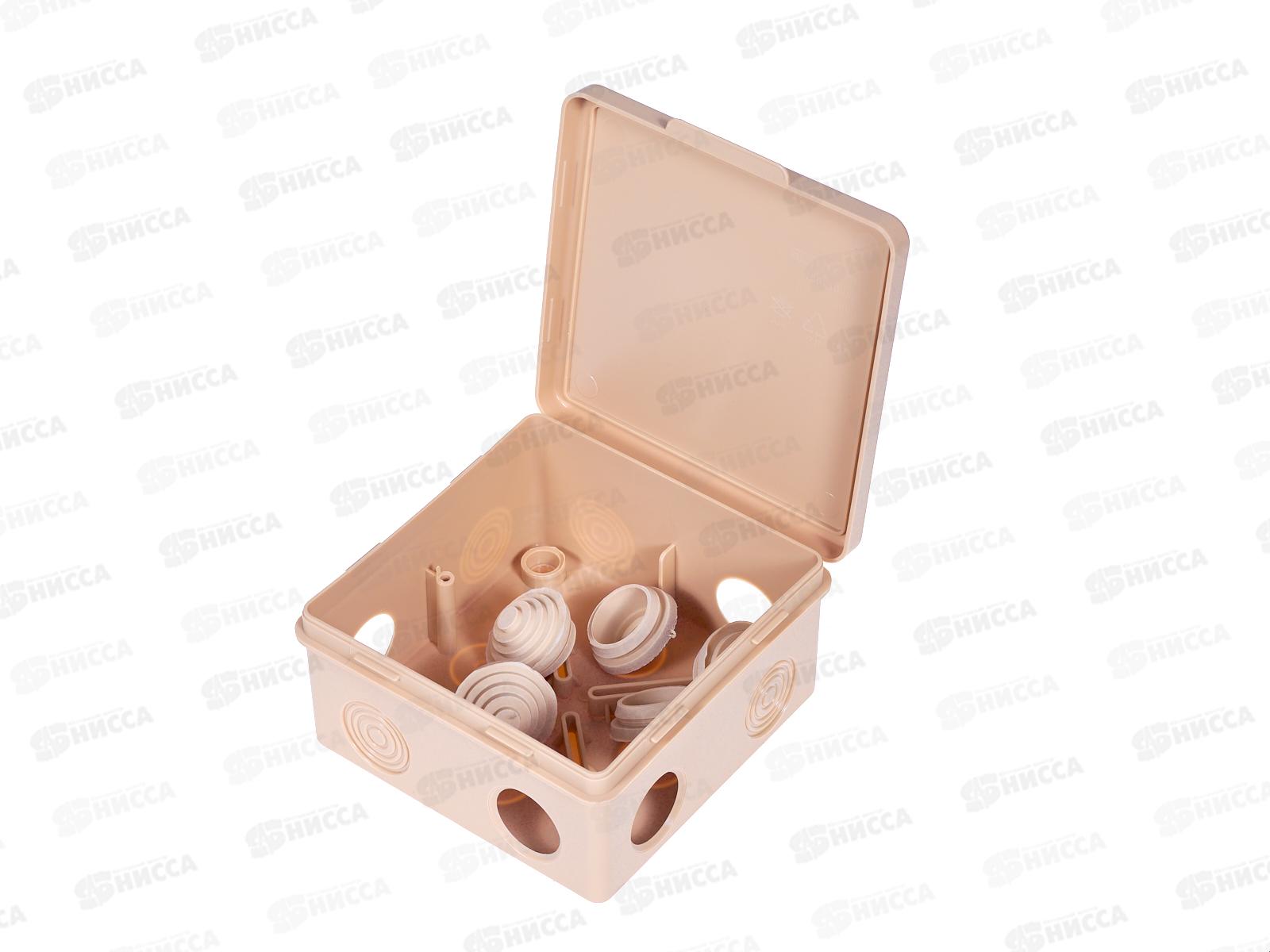 Распаячная коробка ОП 100х100х55мм, крышка, &quotЭКО&quot (сосна),  IP54, 8 входов, 0713 *18