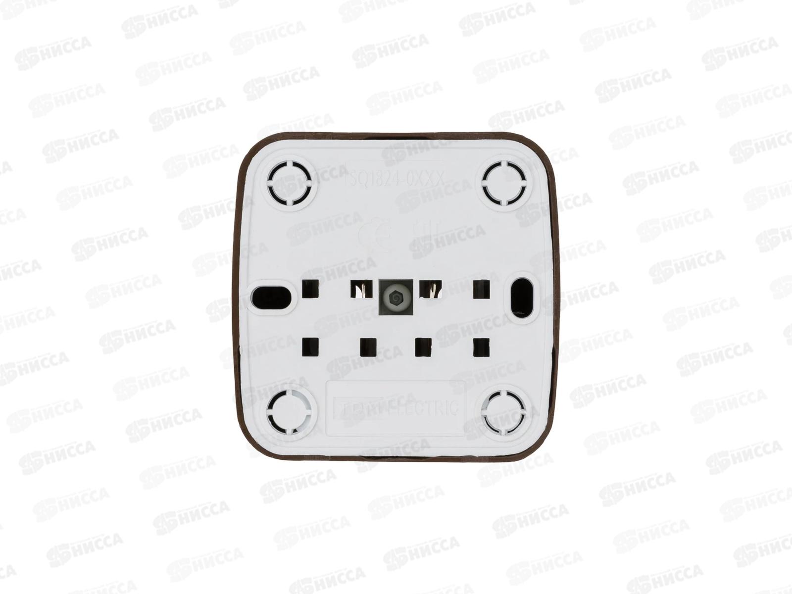 Розетка 2П открытой установки IP20 10А, венге &quotДача&quot Народная, 0027 *12/120