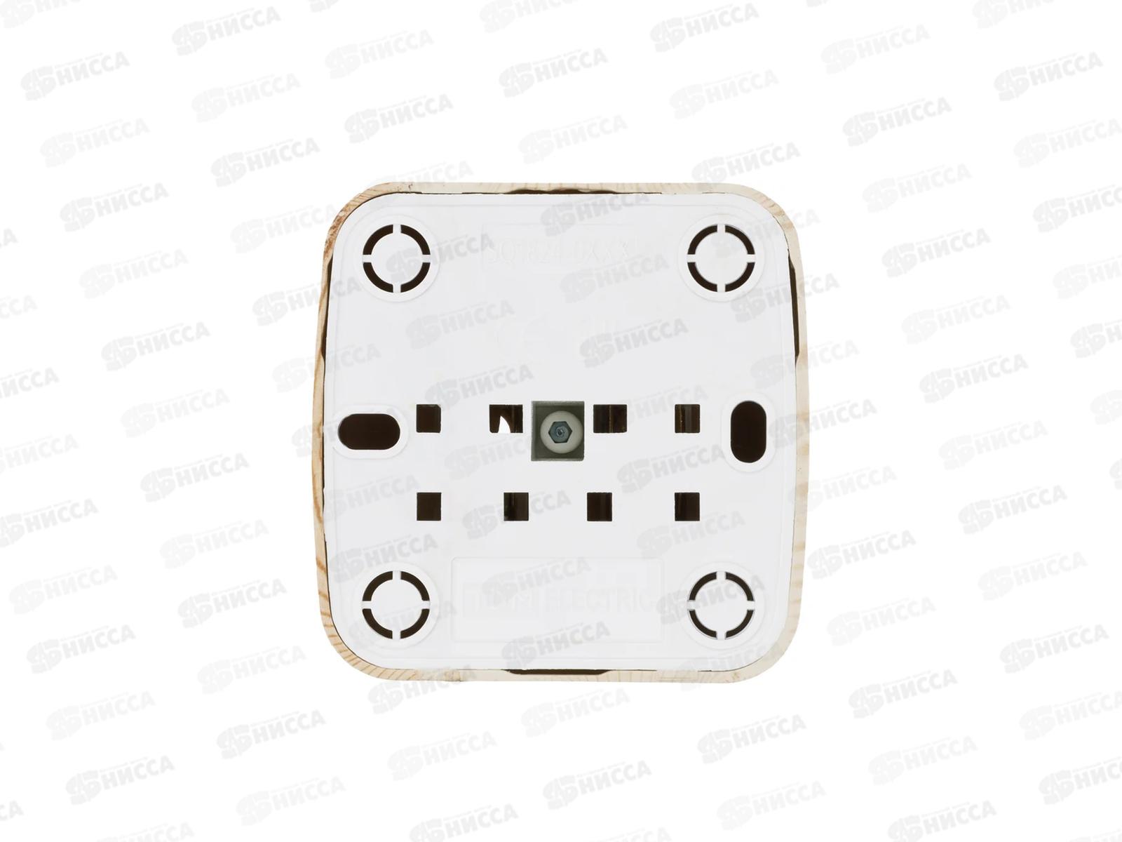 Розетка 2П открытой установки IP20 10А, сосна &quotДача&quot Народная, 0037 *12/120