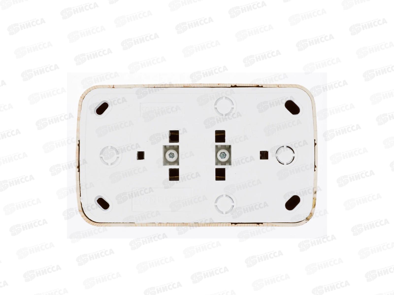 Розетка 2П+З открытой установки IP20 16А, сосна &quotДача&quot Народная, 0038 *10/100