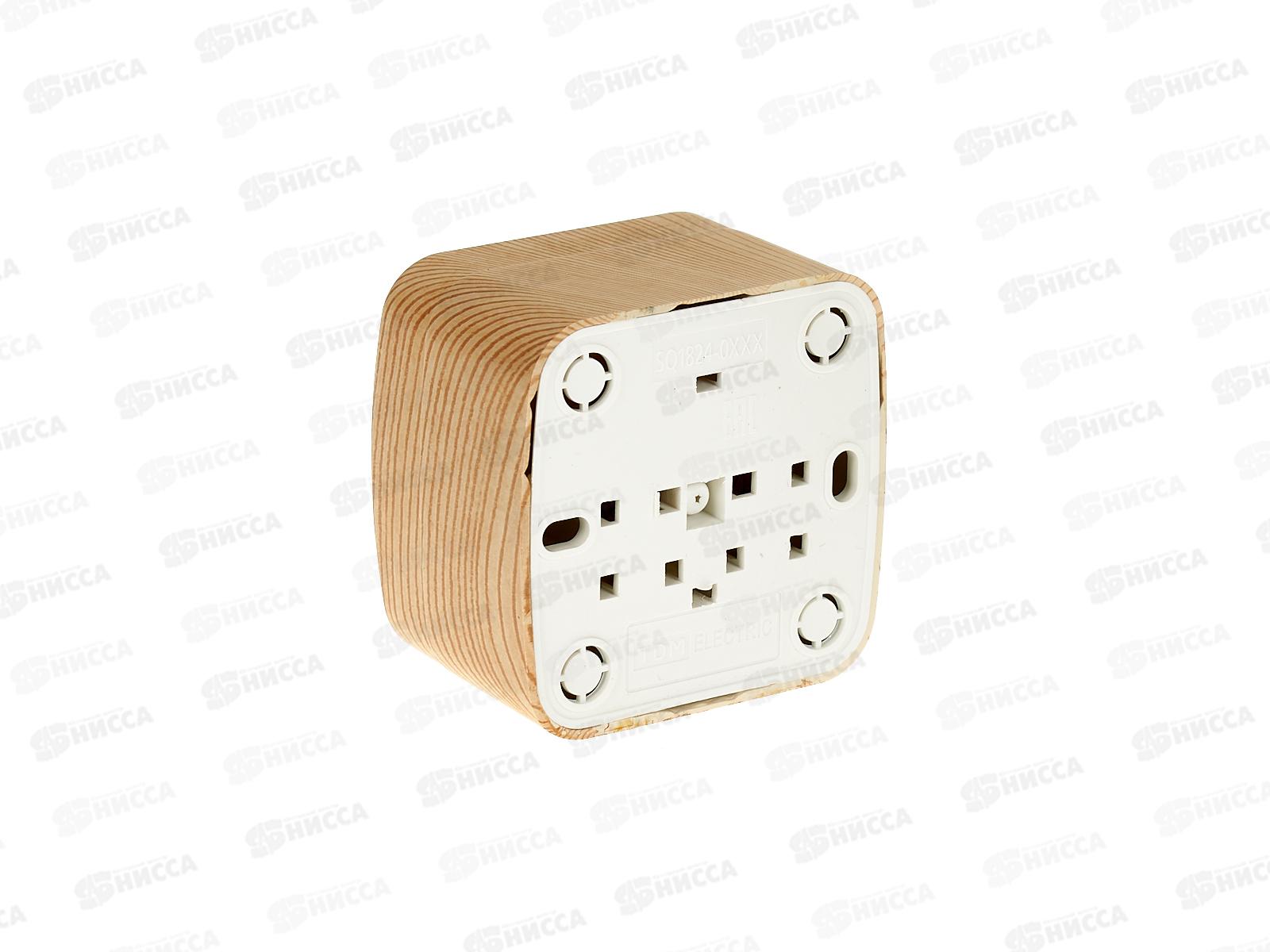 Розетка 2П+З открытой установки IP20 16А, сосна &quotДача&quot Народная, 0038 *10/100