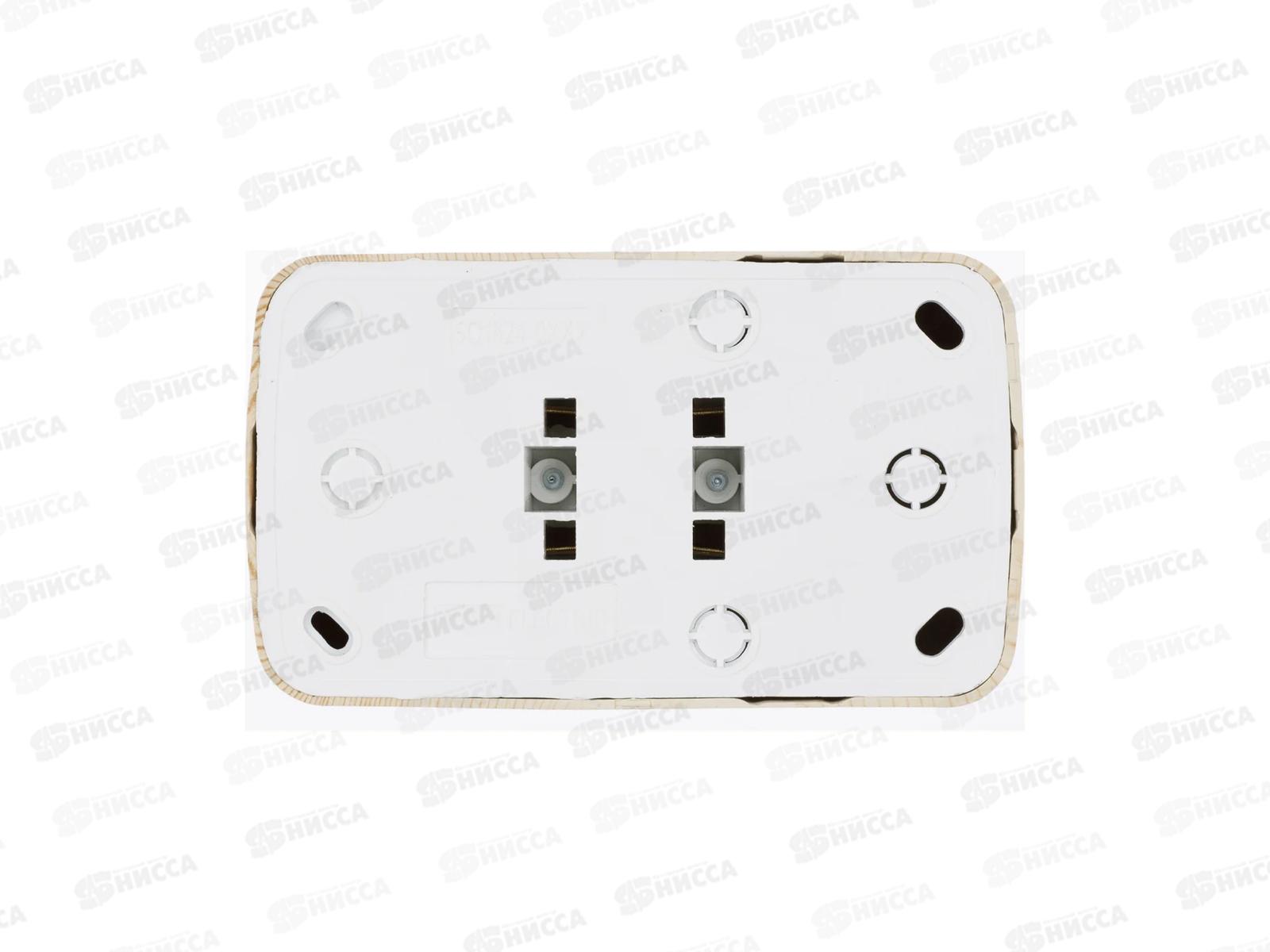 Розетка двойная 2П открытой установки IP20 10А, сосна &quotДача&quot Народная, 0039 *10/100