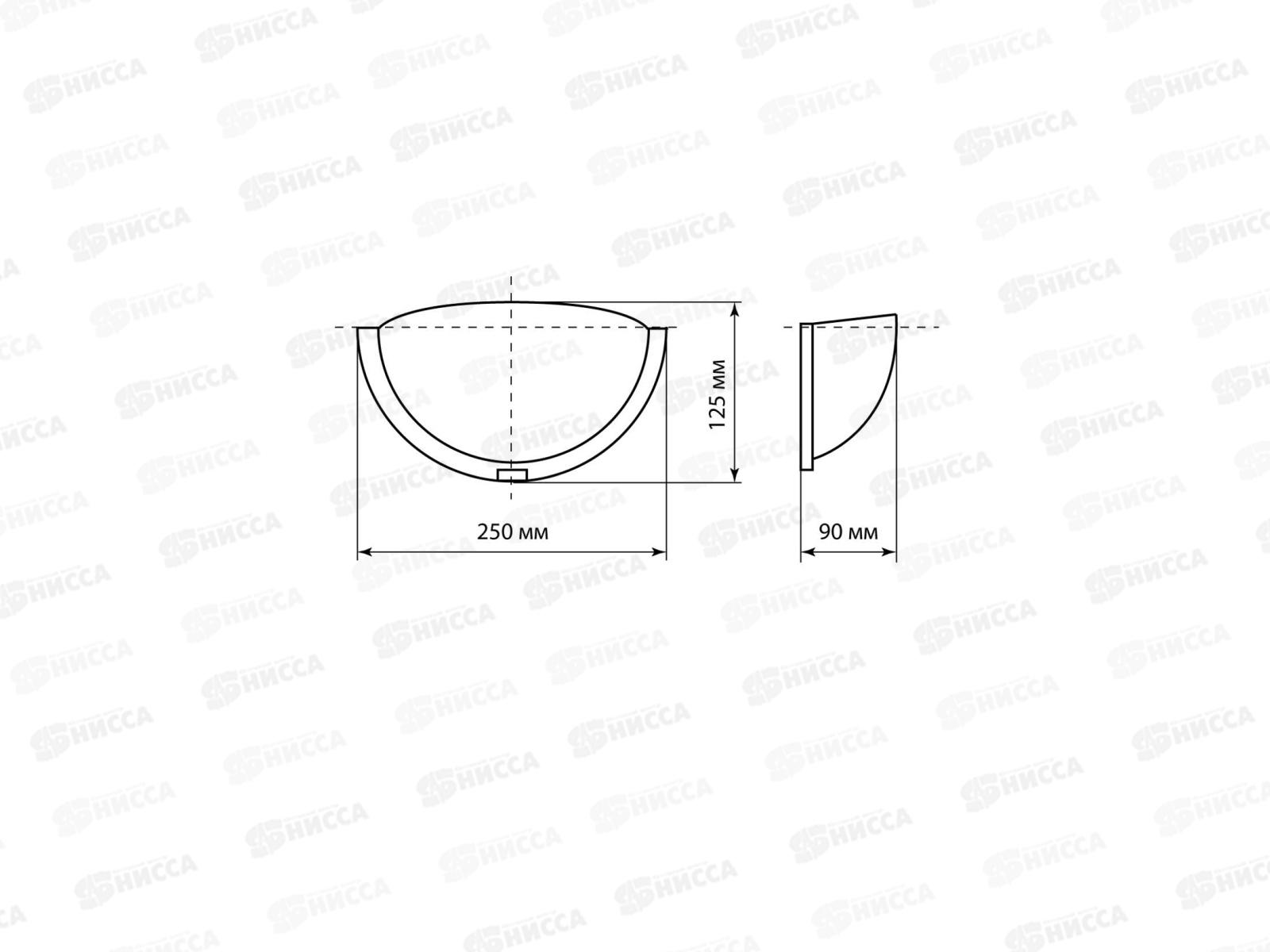 Светильник декоративный СД 1*60Вт, E27, 250*125мм, полукруг, Батист, Народный, 0040 *18/36