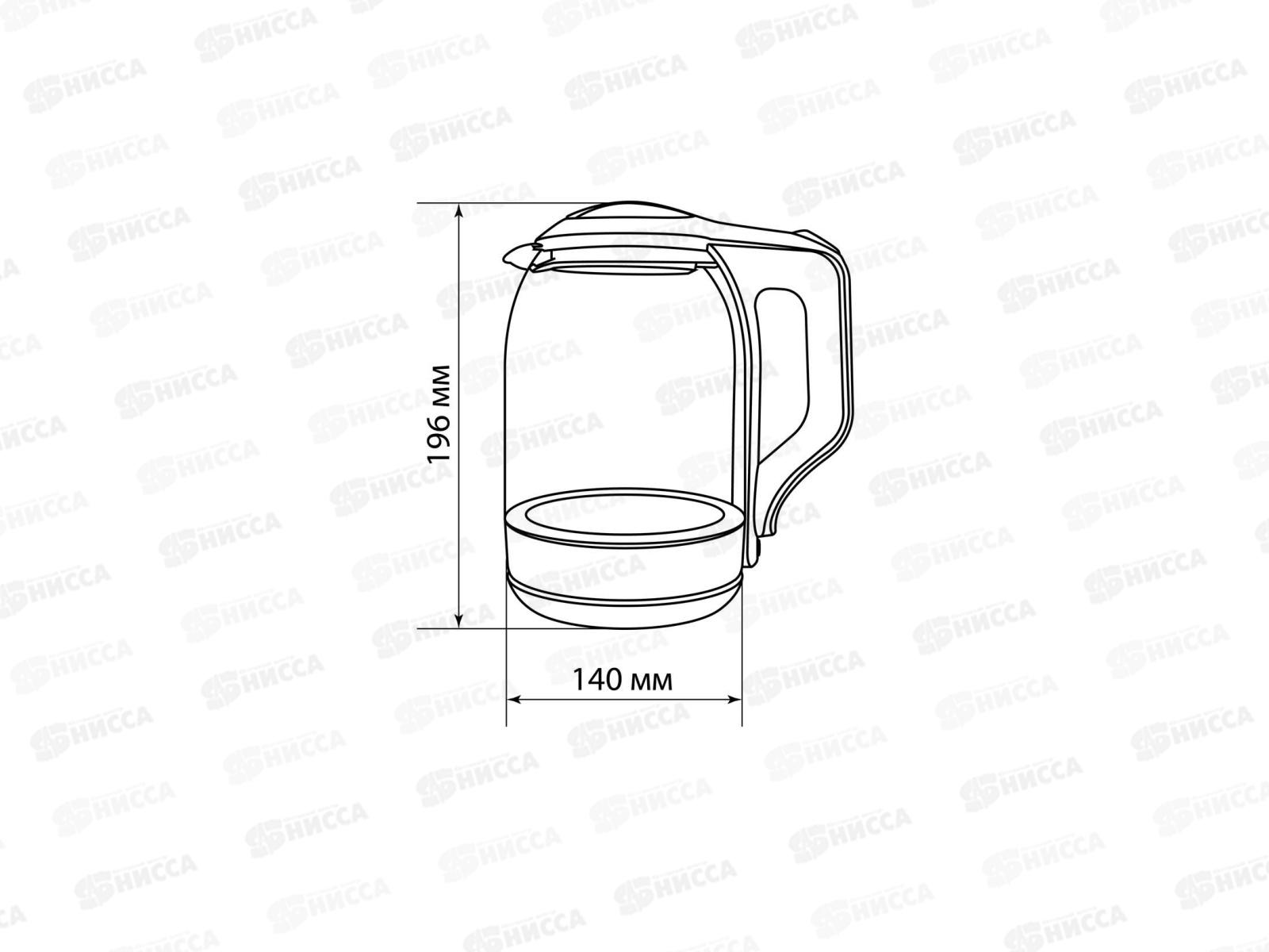 Чайник электр. TDM Нептун, стекло, 1.8л, 1800Вт, черный, 0001 *12