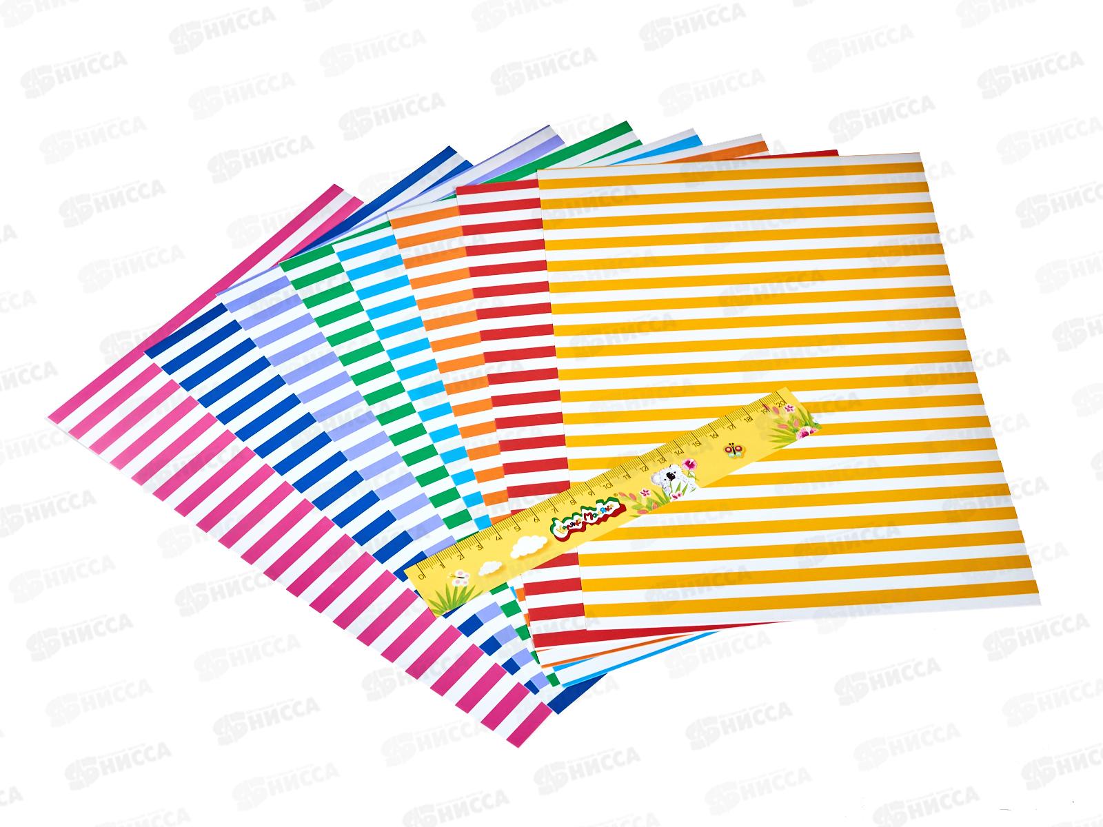 Картон узорн. А4 8л 8цв Каляка-Маляка, Полоски., КЦУКМ-П *50