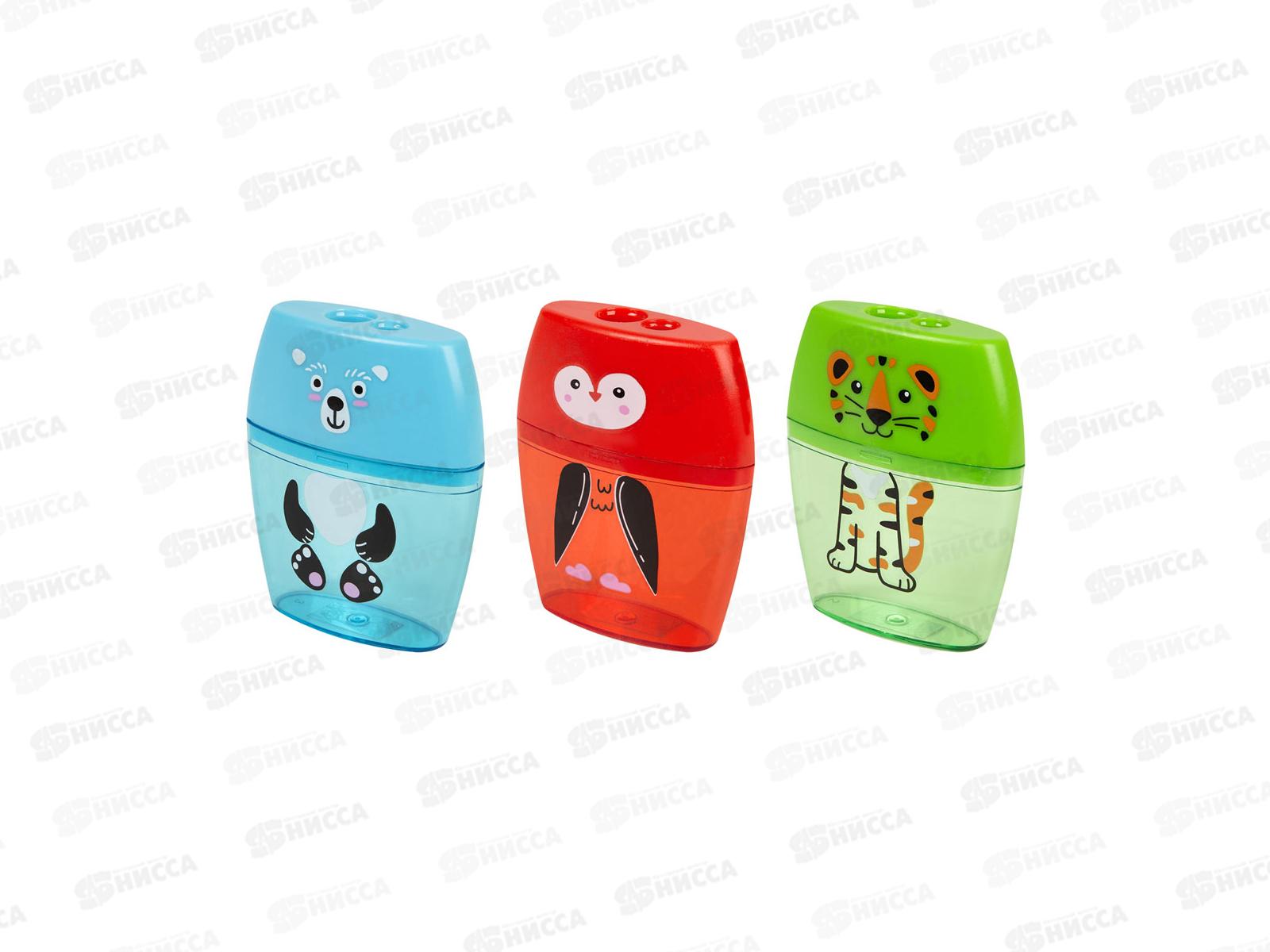 Точилка Каляка-Маляка  контейнер/ластик 2отв. ТОКМОК-А *32