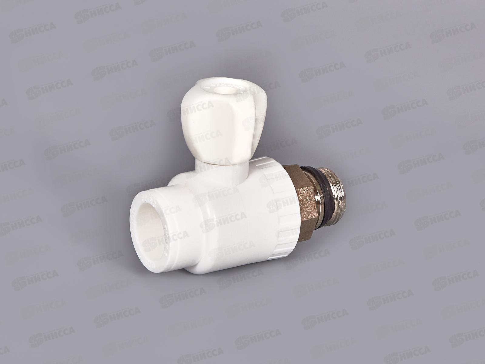 Клапан радиатора прямой (шаровый) PP-R 25x3/4&quot белый, Jakko *15/60