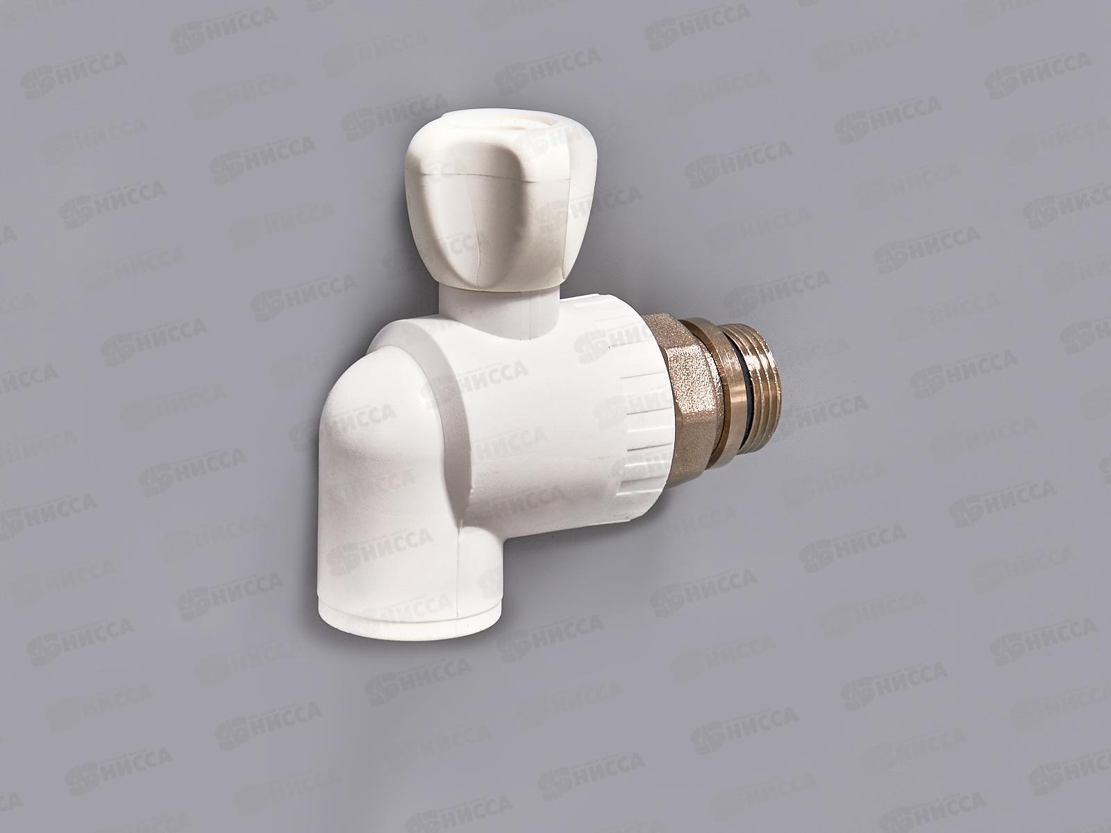 Клапан радиатора угловой (шаровый) PP-R 25x3/4&quot белый, Jakko *15/60