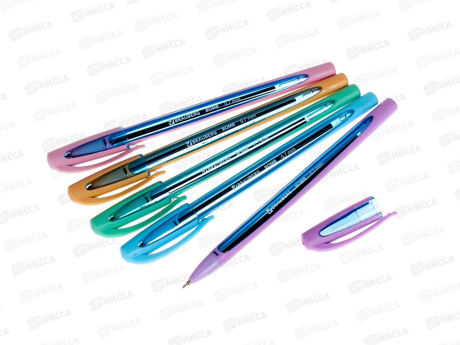 Ручка шар. BRAUBERG-143347 BOMB GT Pastel 0.7мм синяя *36