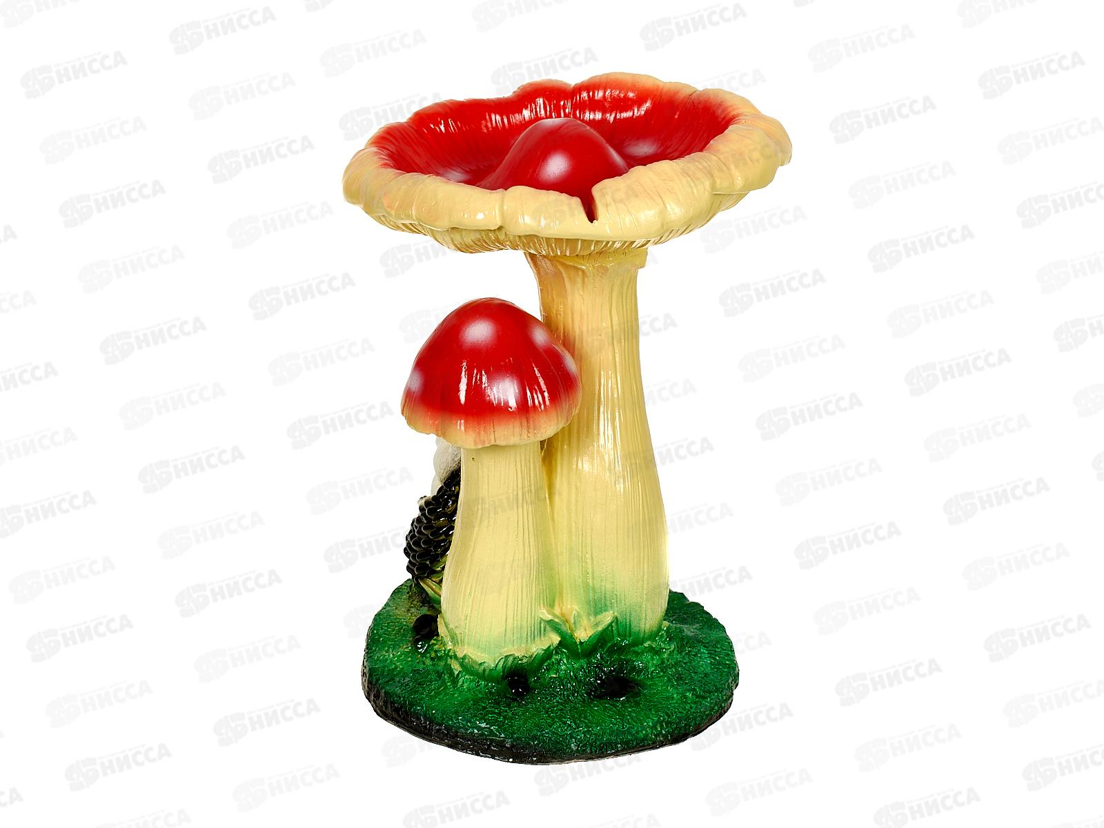 Фигура садовая из гипса &quotМухомор двойной с ежиком&quot арт.444