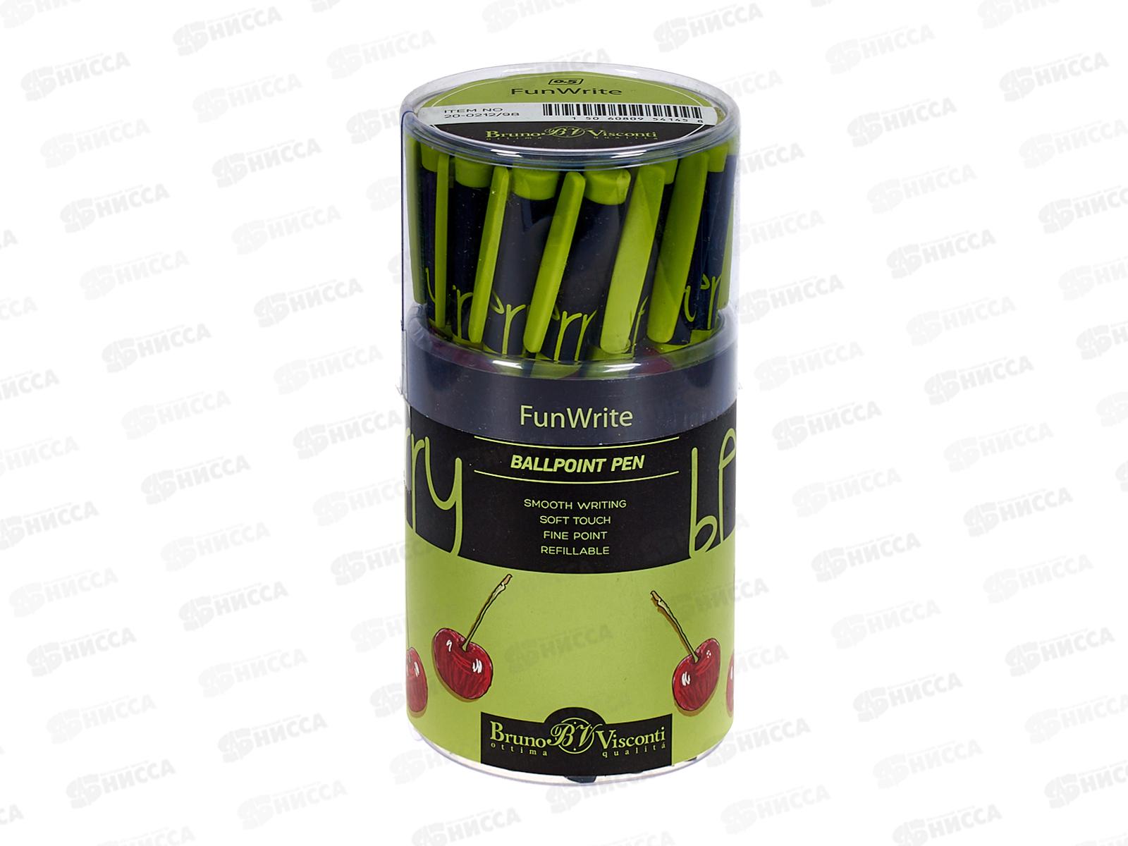 Ручка шар. B.V. FunWrite Ягоды.Графика.Вишня,синяя, 20-0212/98 *24/288