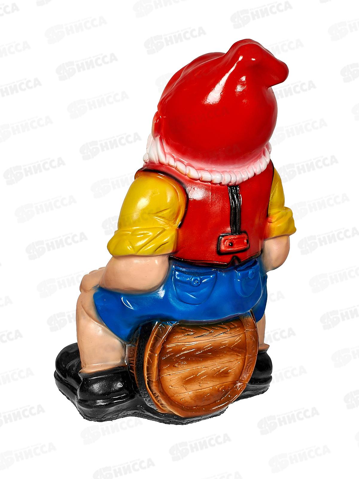 Фигура садовая из гипса &quotГном на бочке&quot (800*450мм) арт.228