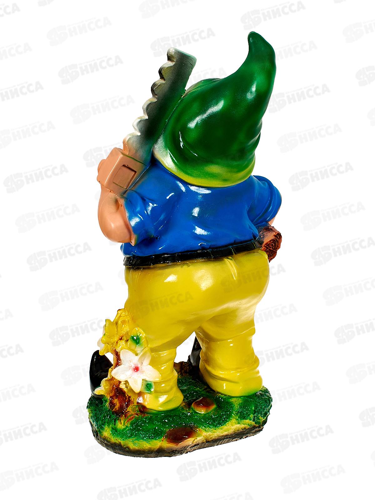 Фигура садовая из гипса &quotГном с пилой&quot (470*250мм) арт.227