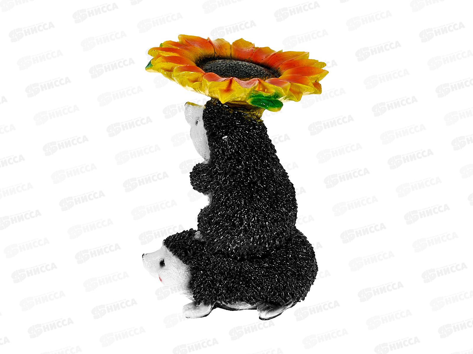 Фигура садовая из гипса &quotЁжики с подсолнухом&quot (260*200мм) арт.451