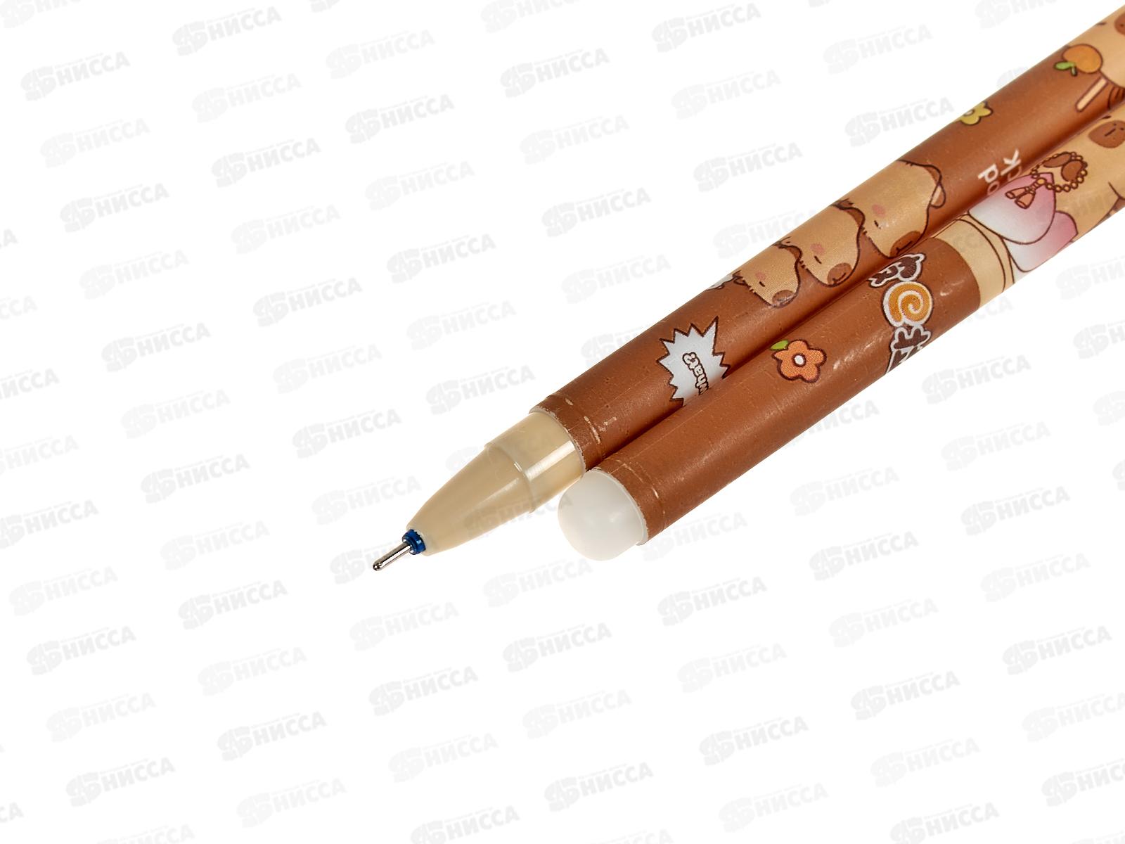 Ручка пишет-стирает BASIR Капибара синяя, гель 2027 *12/144/576