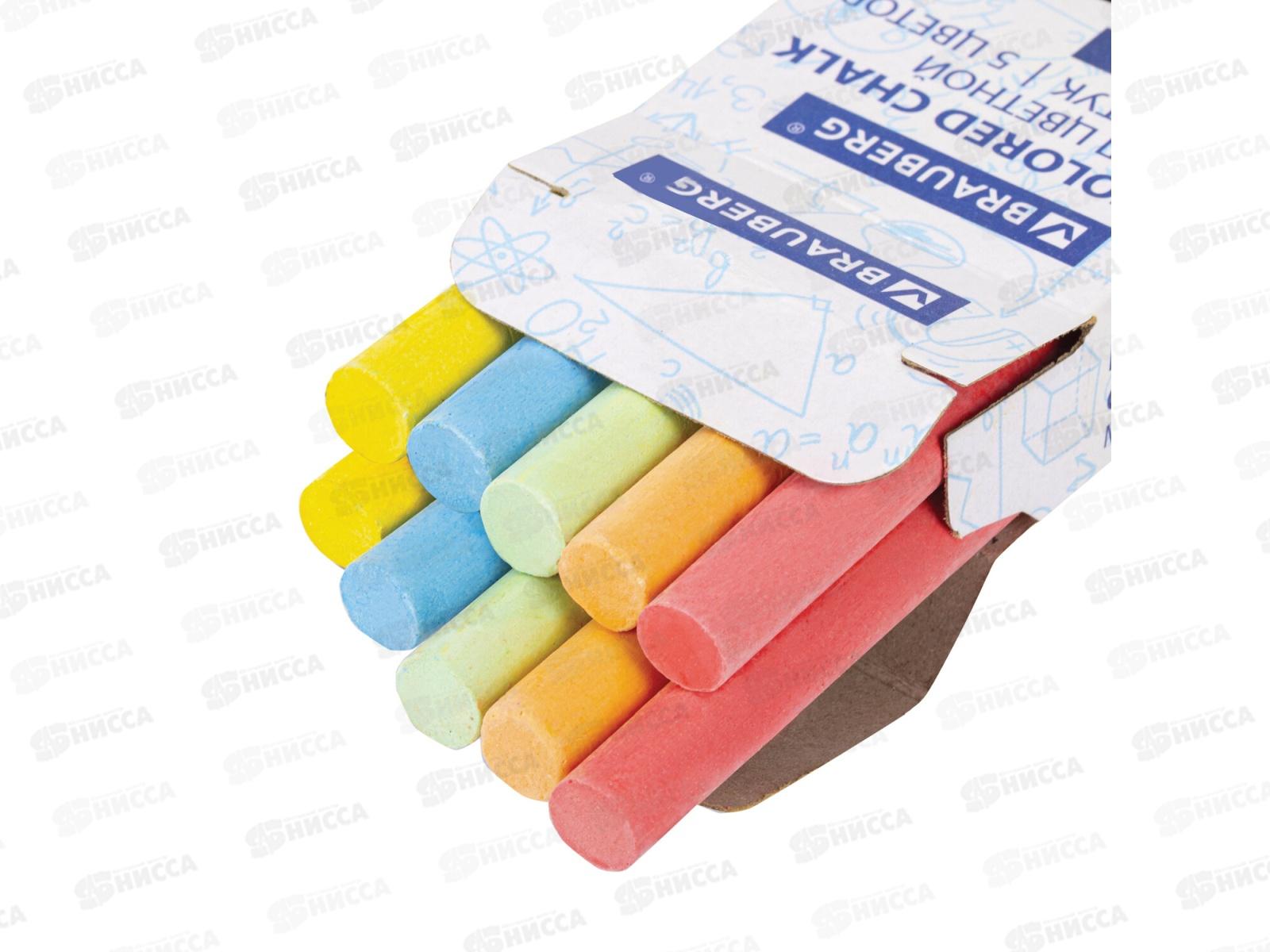 Мел BRAU 10шт. 5цв. круглый, мягкий  272767 *24