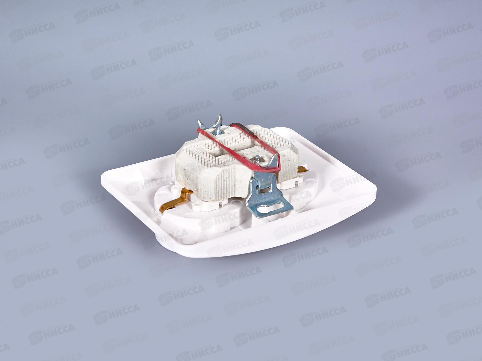 Розетка скрытой установки 2 местная Прогресс SLIM, заземление, защитные шторки, белая *10/200