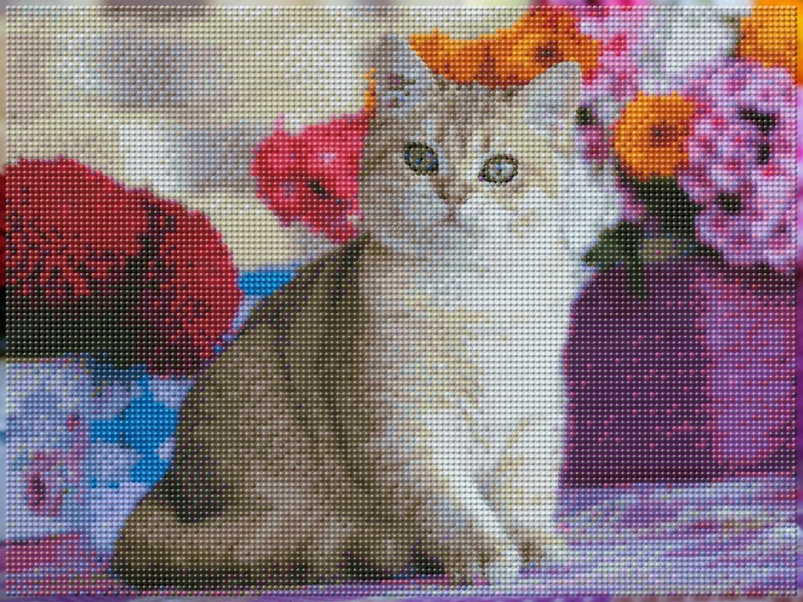 Алмаз. мозаика (класс.) 30х40см Золотистая шиншилла, АЛМ-0053 с подр.