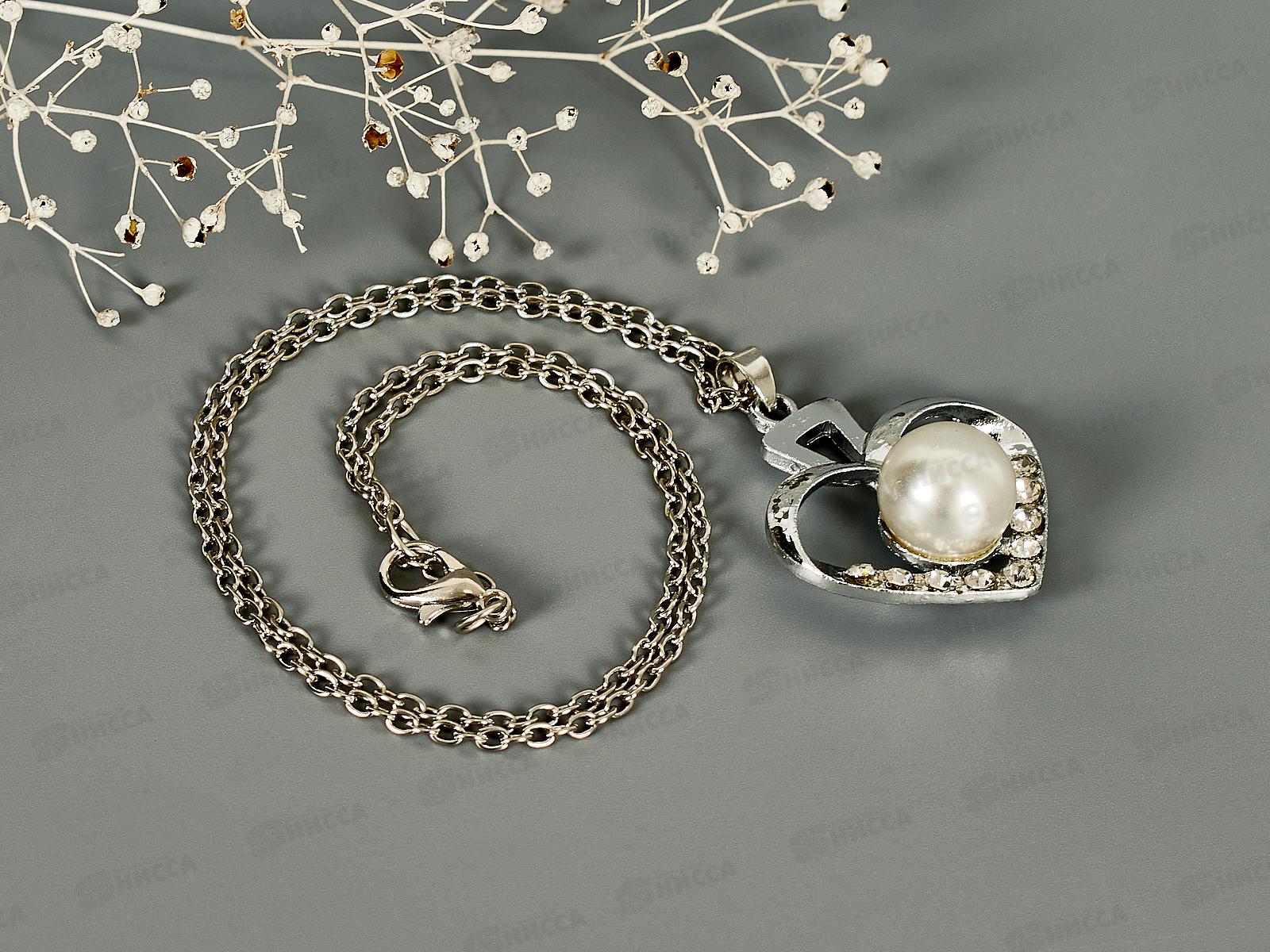 Набор бижутерии цепочка с кулоном+серьги гвоздики в асс №242