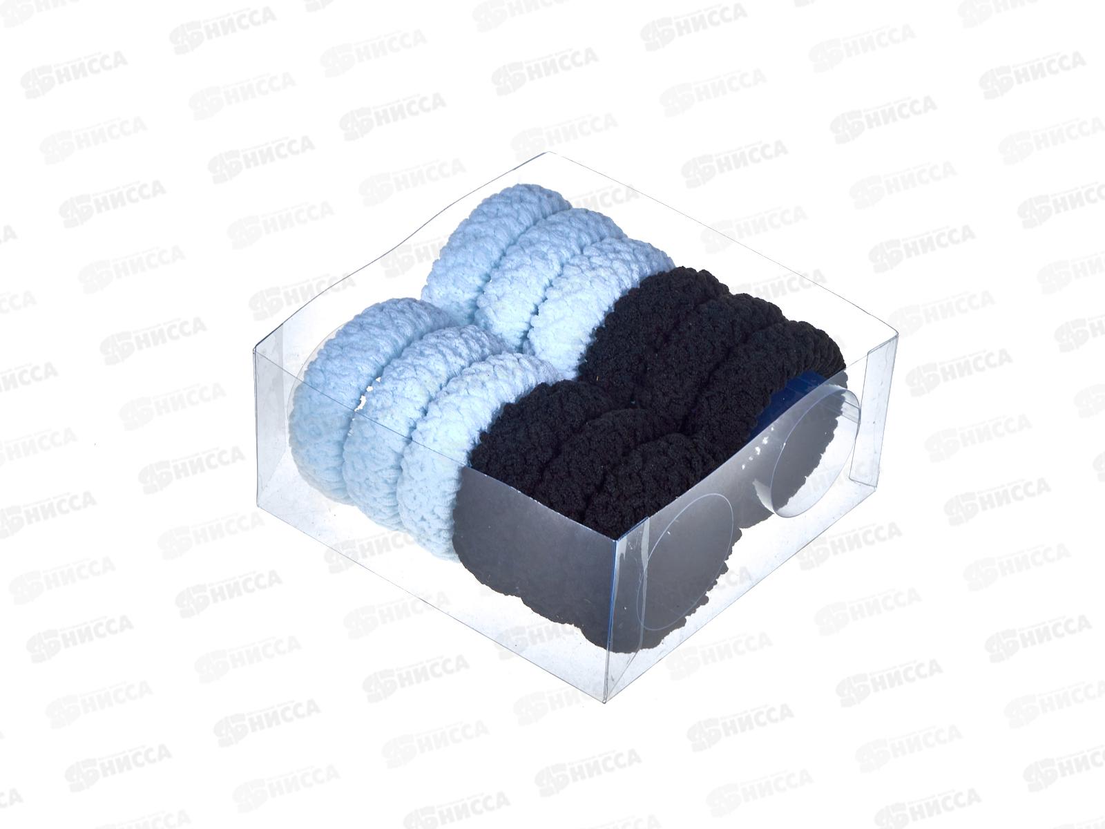 Резинка  д/волос 5см плетеная белая, черная №10459 (уп 12шт)