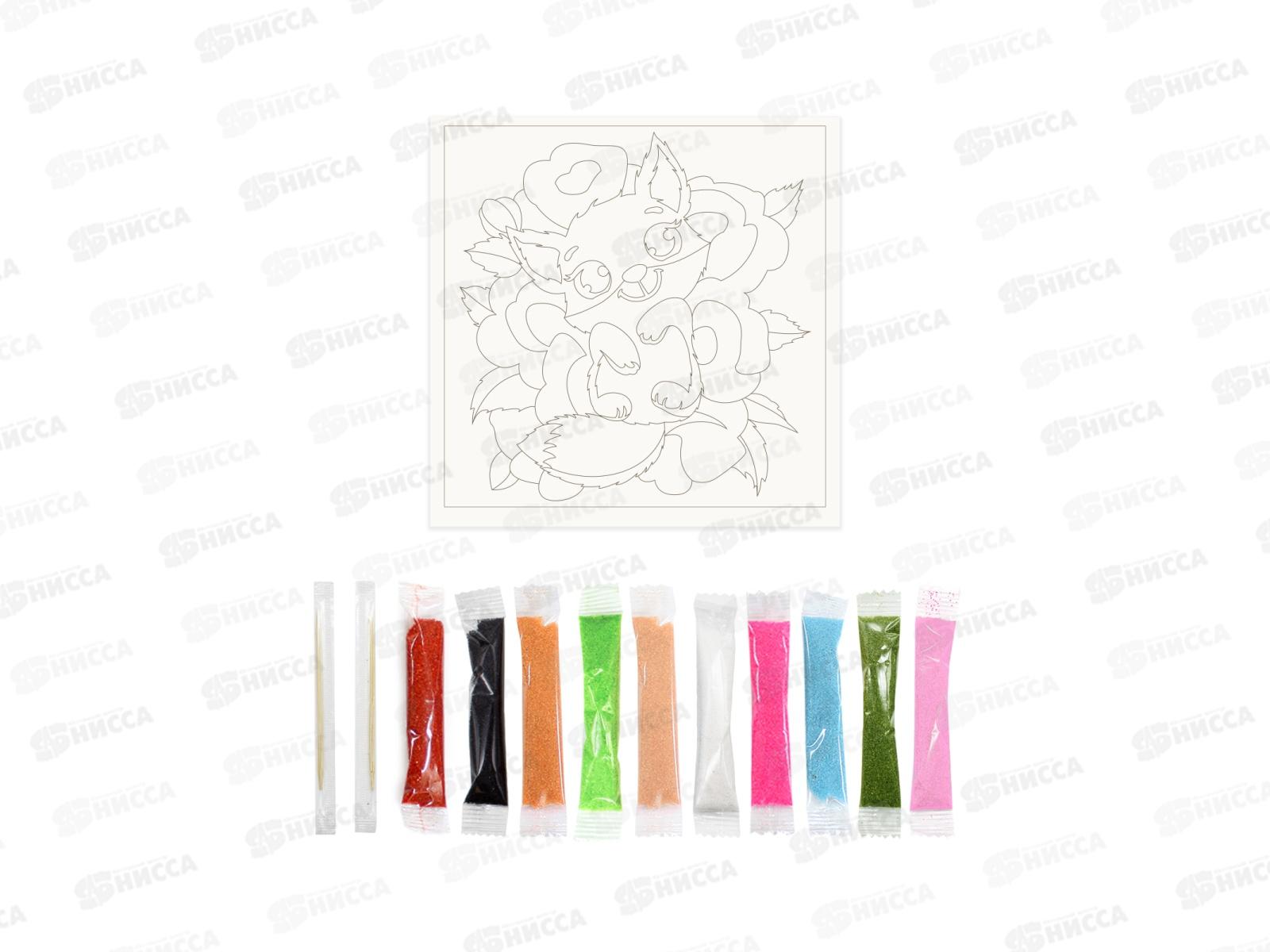 Фреска из цветного песка &quotЛисичка&quot в конверте С1922  *40