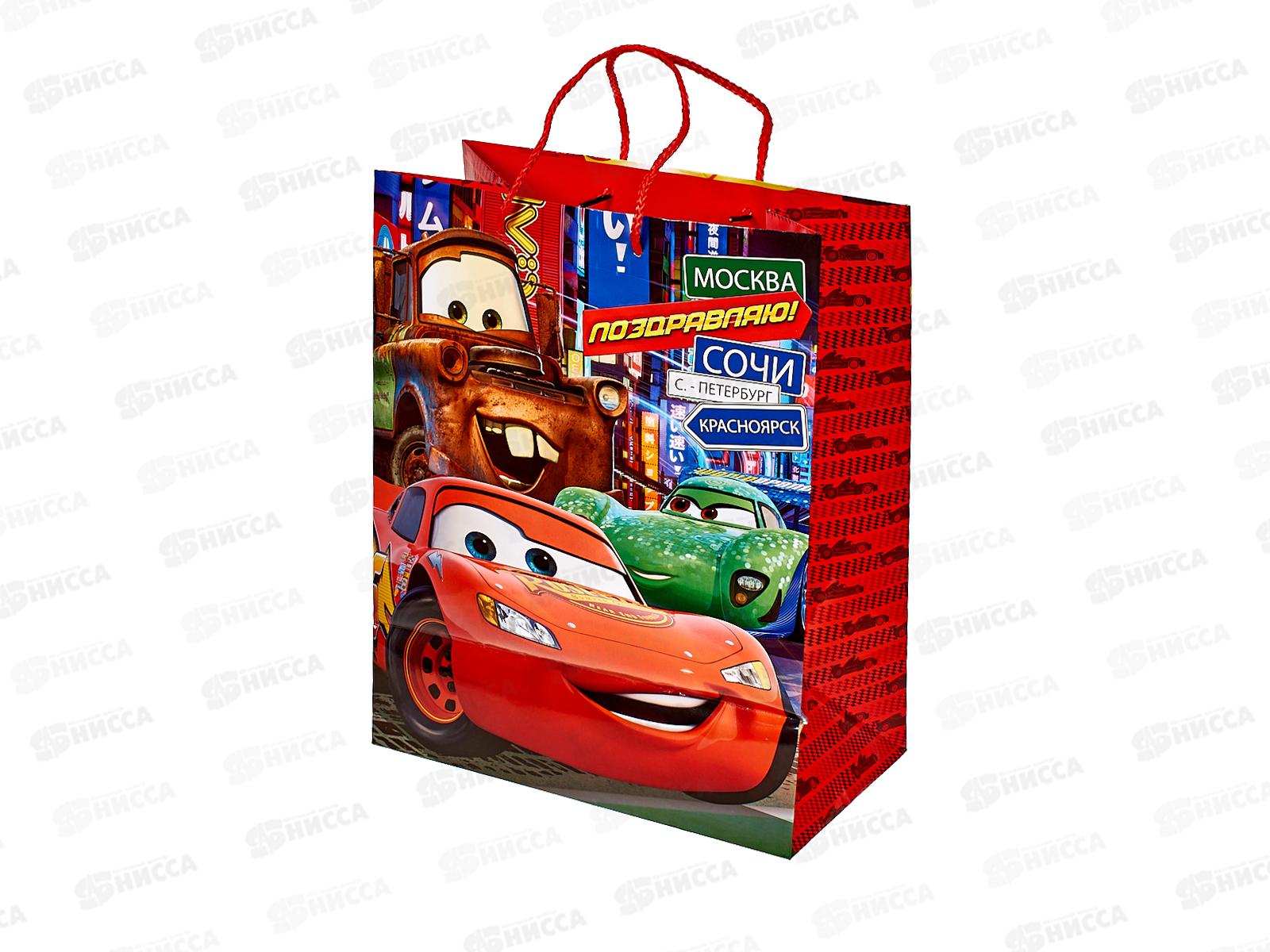 Пакет подарочный 26х32х14см глянцевый l Тачки, PL-123409-С2, 392938*12