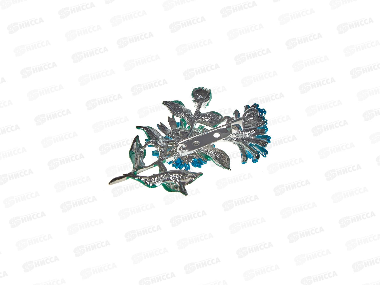 Брошь &quotЦветы&quot календула сине-зеленый 4095046