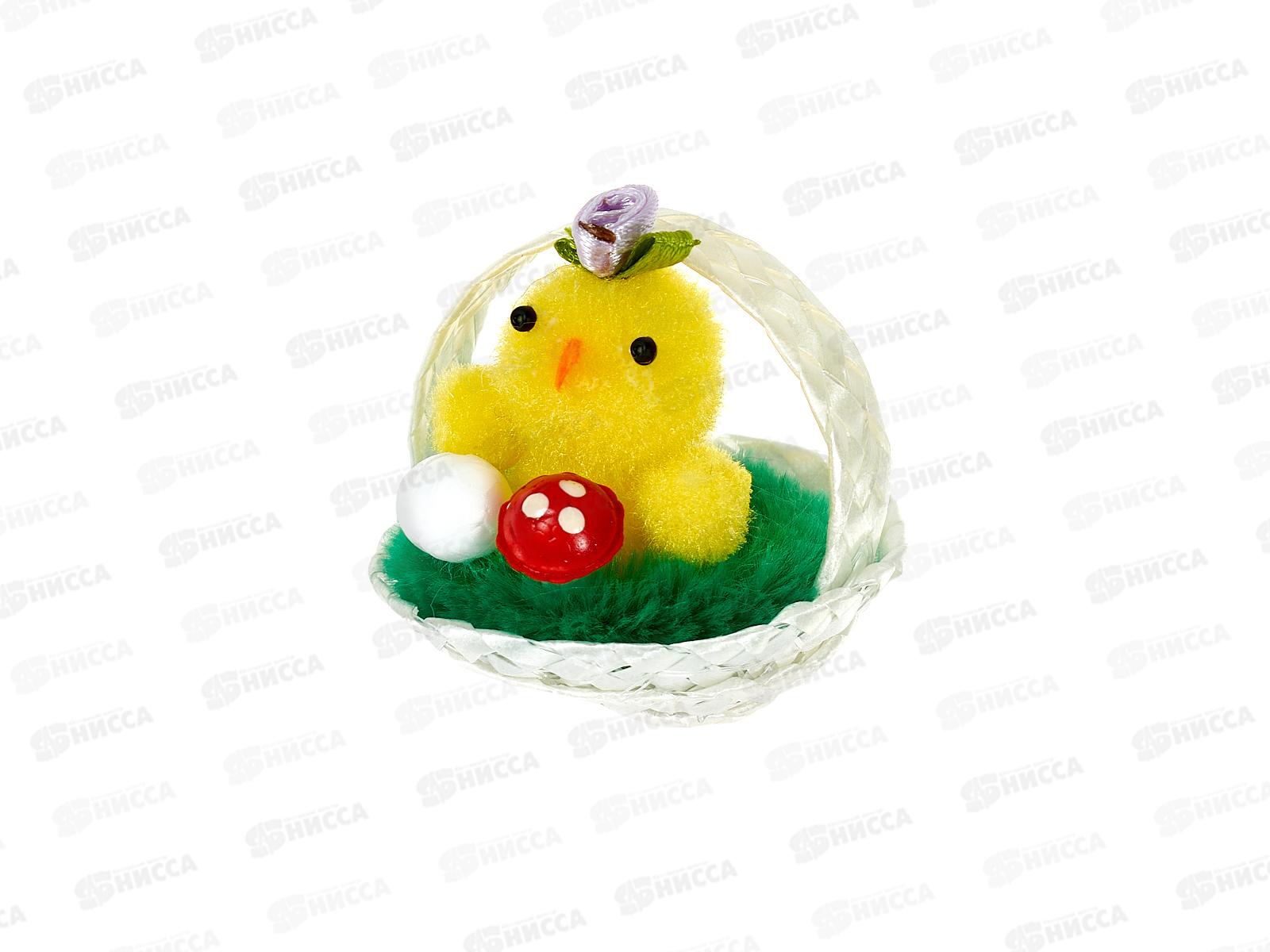 Сувенир пасхальный &quotЦыпа с яичком в корзинке&quot 12шт 5см 4559978