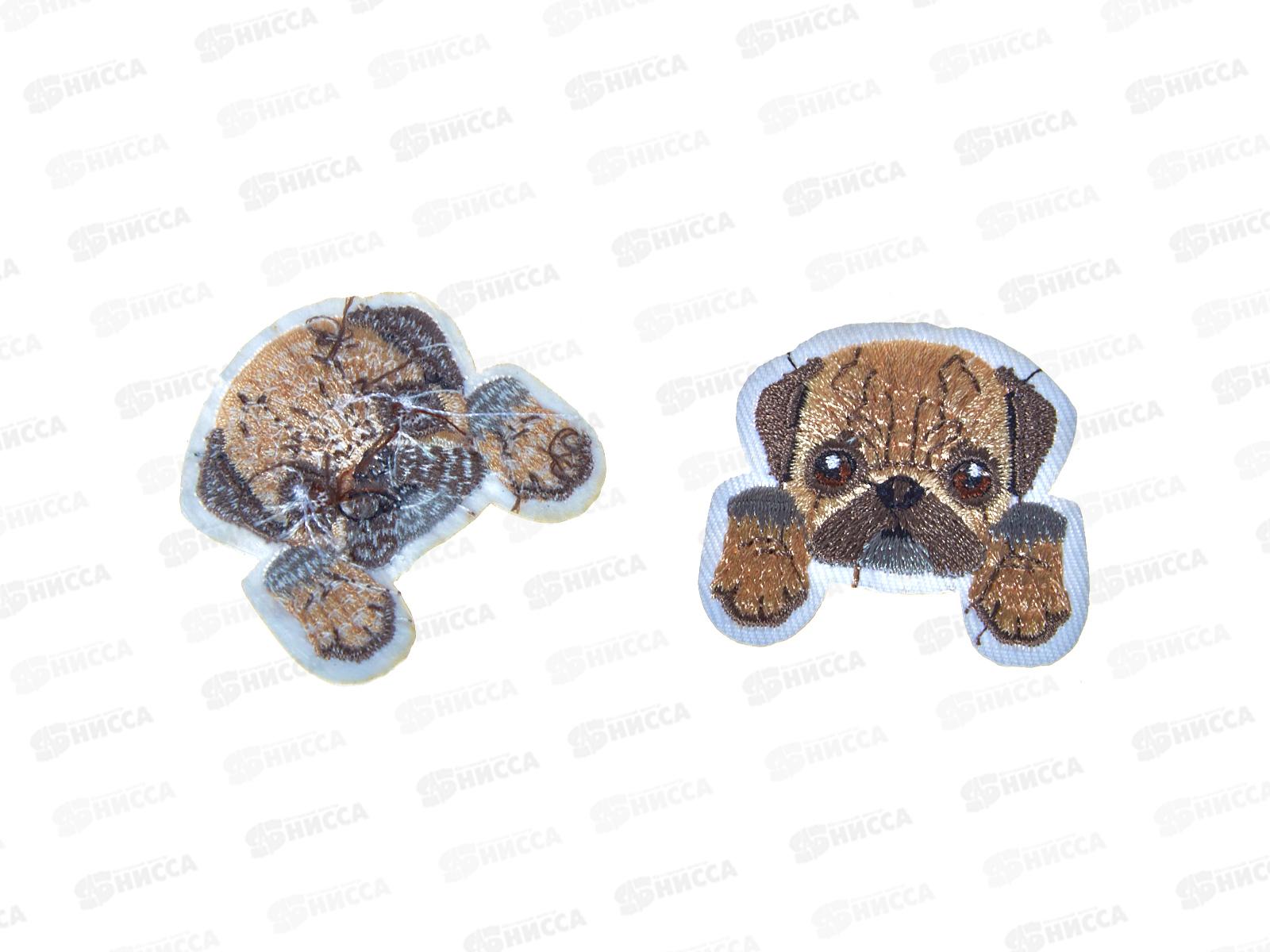 Термоаппликация Щенок с лапками 4,6*4,5см серый 7291880 *10