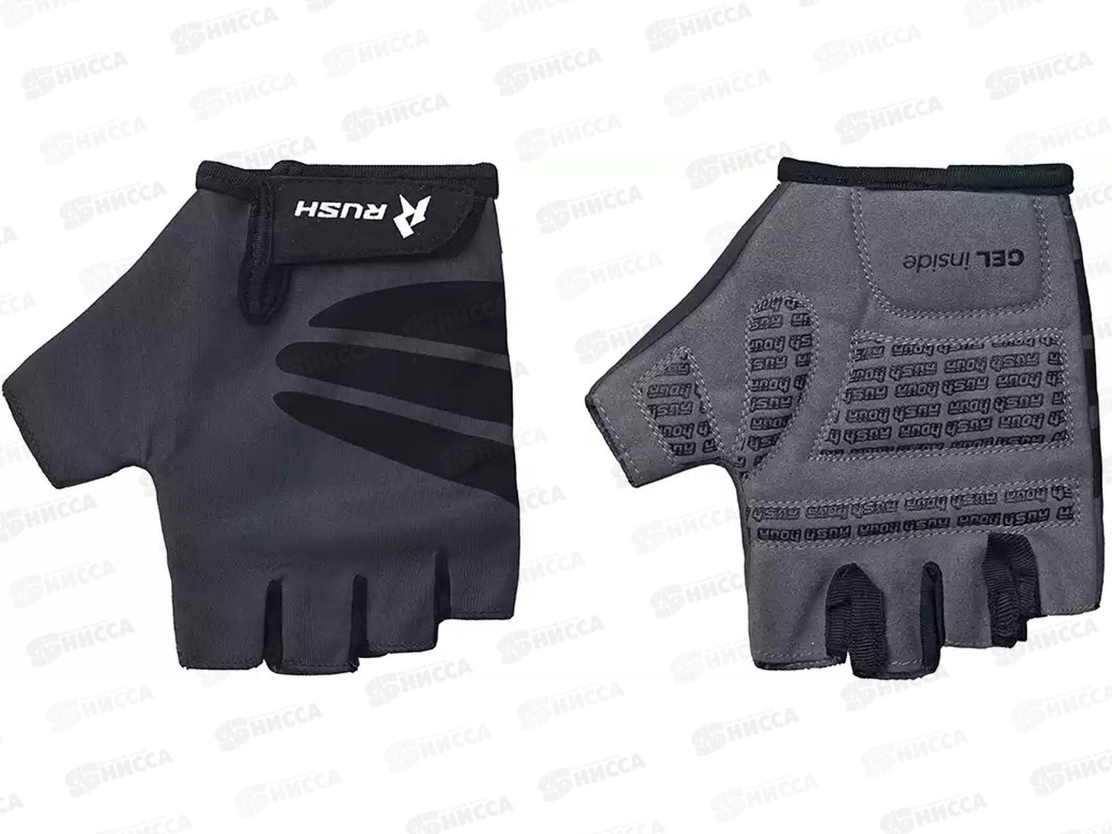 Велоперчатки RUSH HOUR STANDART GEL р.L графит, 01-3020, 385175  гб