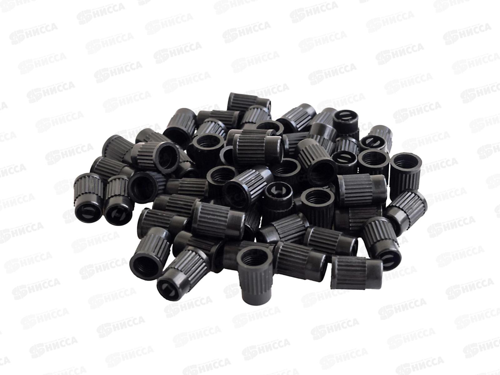 Колпачок на вентиль пластик AIRLINE с ключом Черные 60шт(компл.)