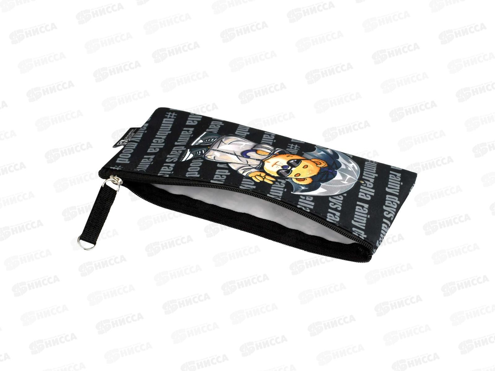 Пенал ФЕН Крутой мишка, 19.5*9см, микроф, молн., 68436 *30