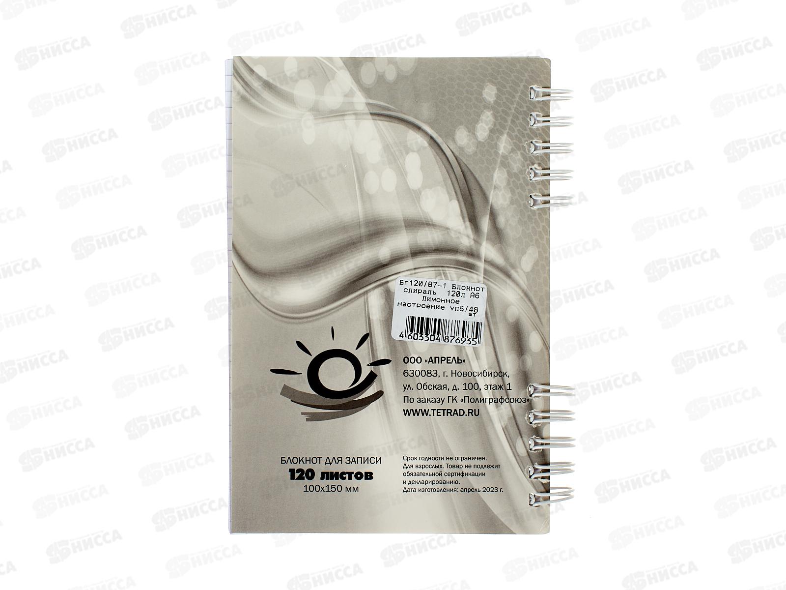 Блокнот120л ПГС NB Лимонное настроение, 100*150, лак. *6