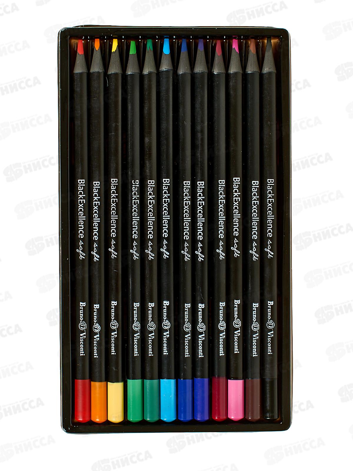 Карандаши 12цв АЛЬТ Black Excellence с точилкой, пласт. 30-0124 *12