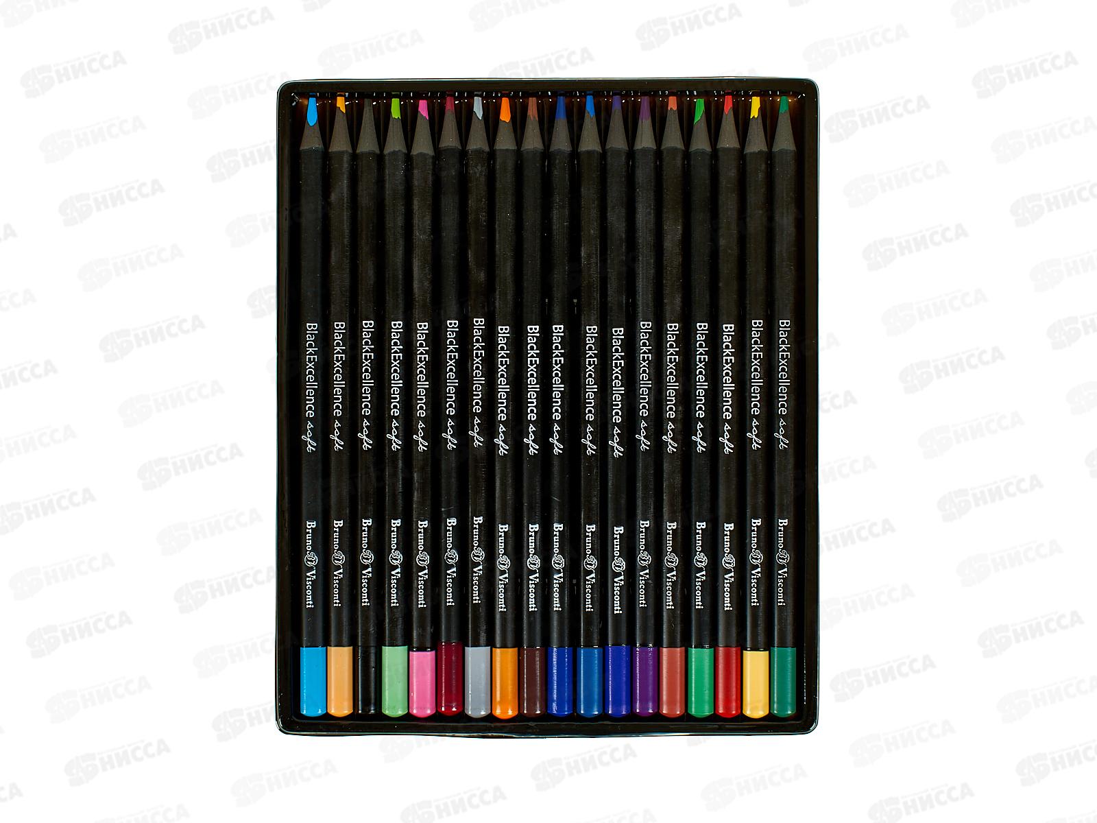 Карандаши 18цв АЛЬТ Black Excellence с точилкой, пласт. 30-0125 *8