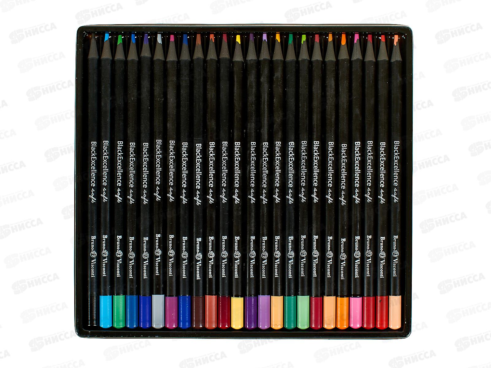 Карандаши 24цв АЛЬТ Black Excellence с точилкой, пласт. 30-0126 *12