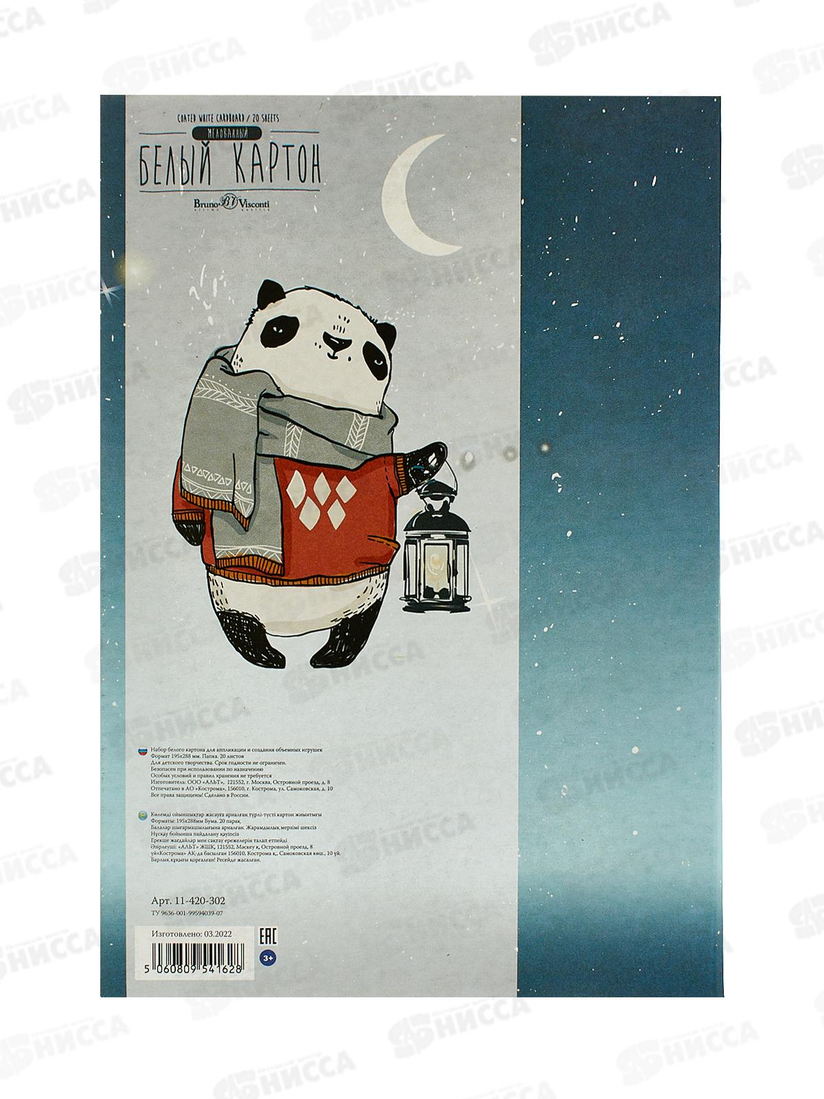 Картон Белый А4 АЛЬТ 20л 2 вида, 11-420-302 *15