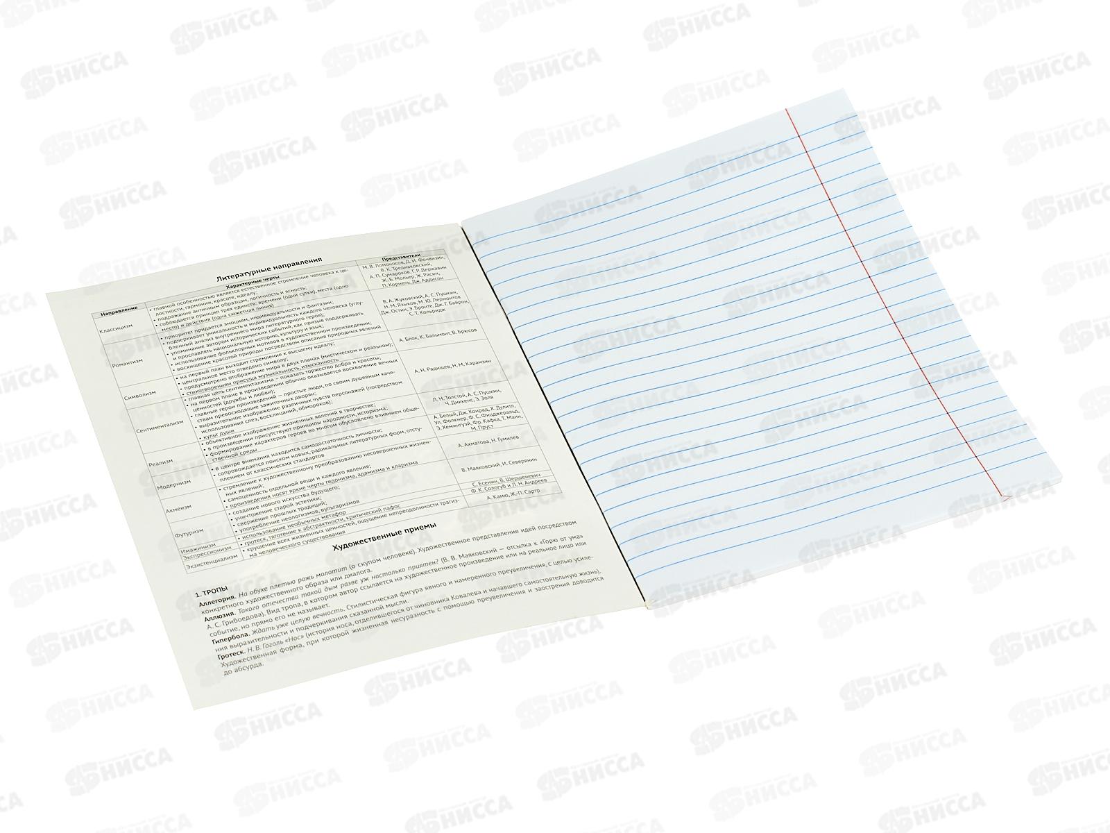 Тетрадь 48л лин. ПЛН HARDCORE Литература. скрепка 25049 *40