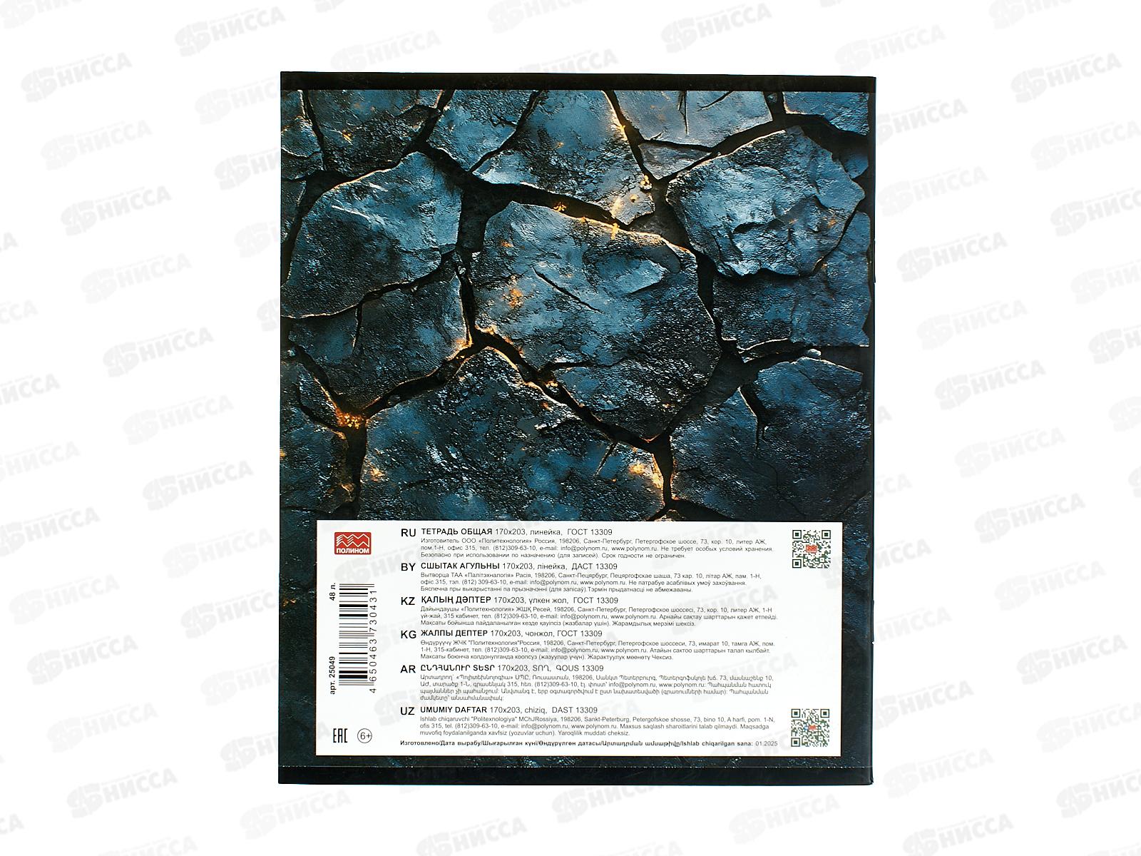 Тетрадь 48л лин. ПЛН HARDCORE Литература. скрепка 25049 *40