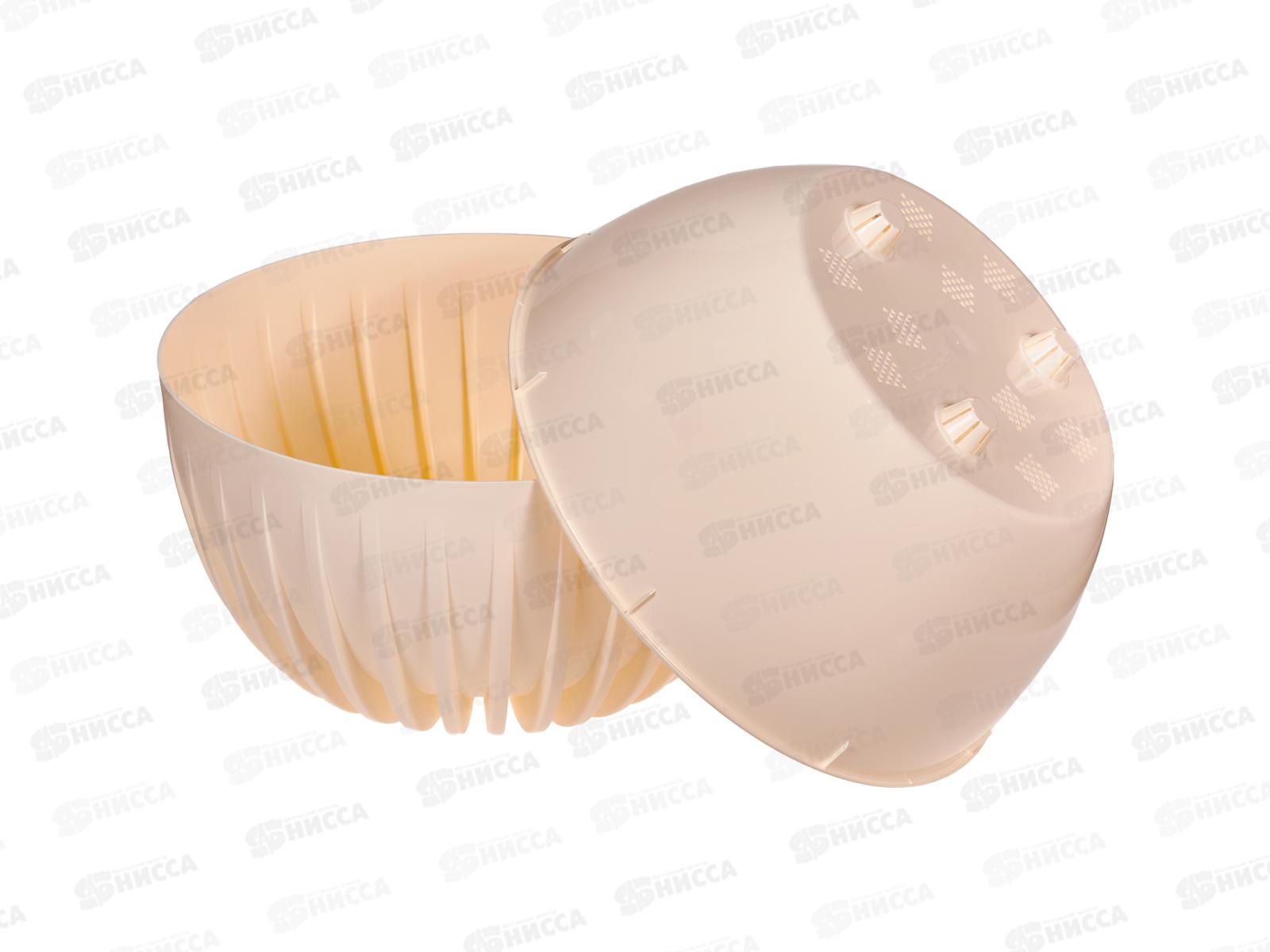 Горшок д/цветов Миска Сигма 7,9л Ванильный (с вкладкой) д.30, h16  *5