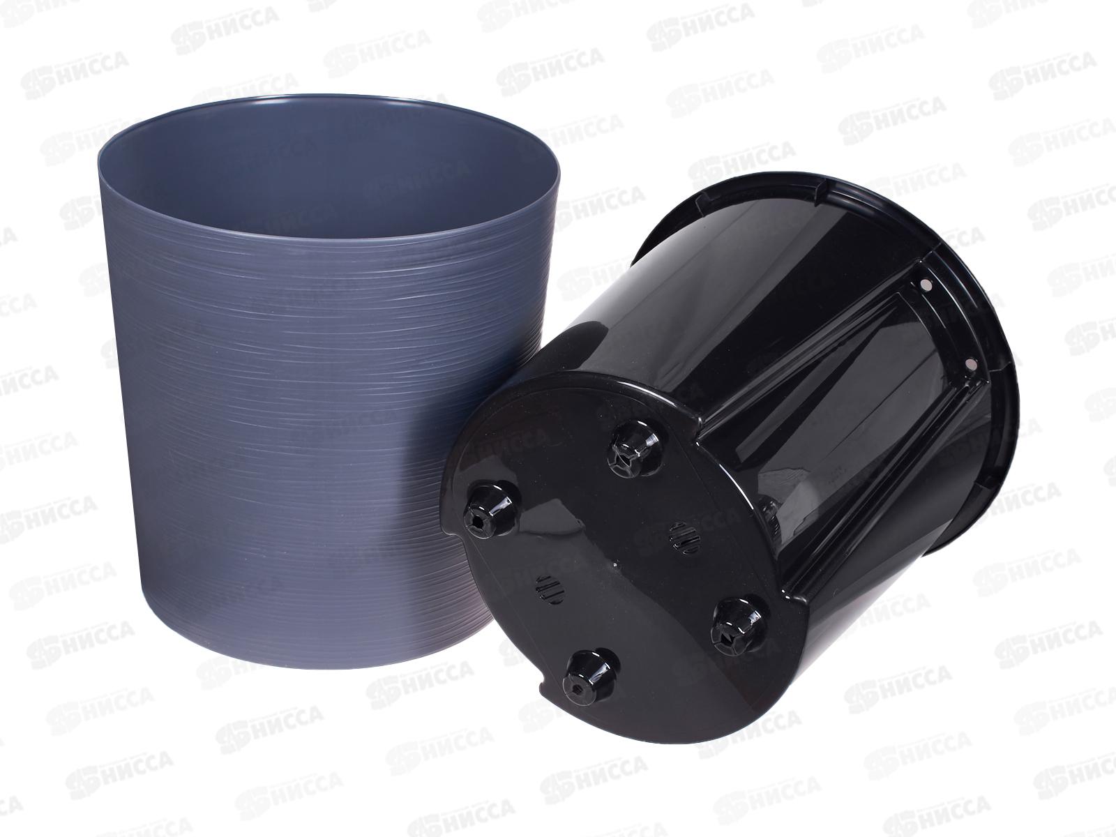 Горшок д/цветов Вега 17,2л Антрацит (с вкладкой) d30 h30  *4