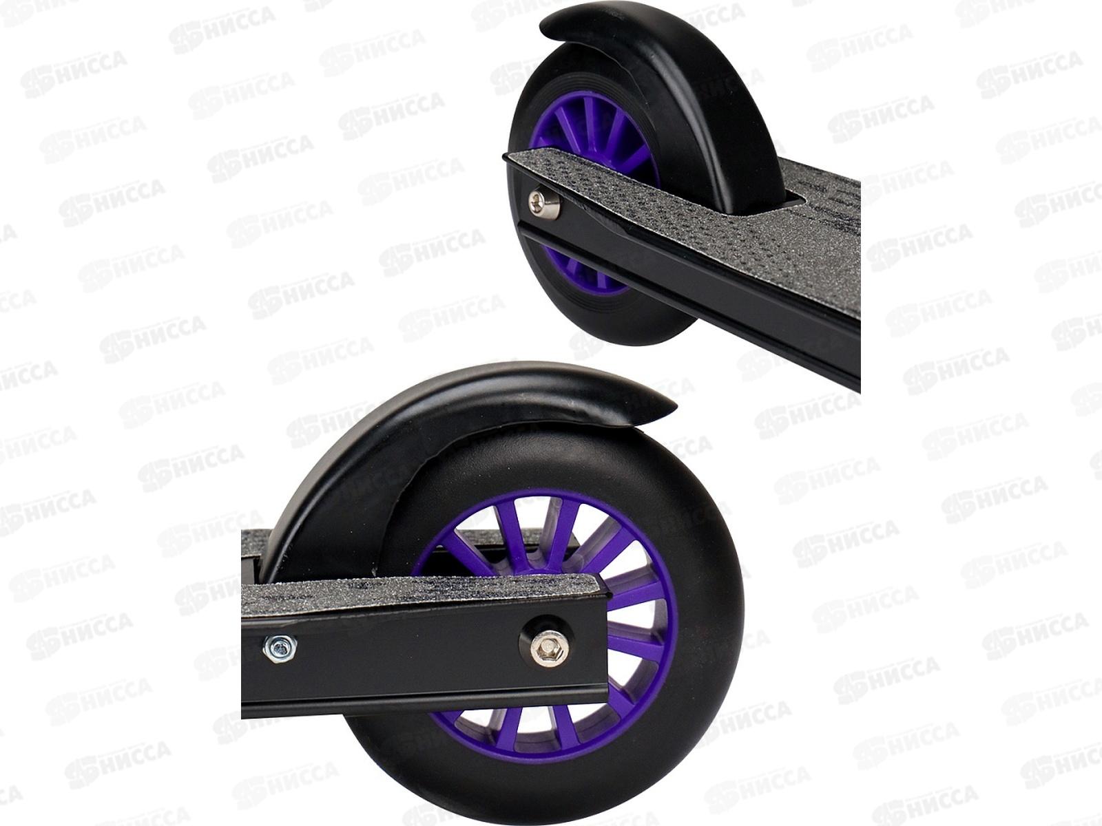 Самокат трюковой RESPECT СМК-5606 (65х10х85) 80кг, черный с фиолет. *4